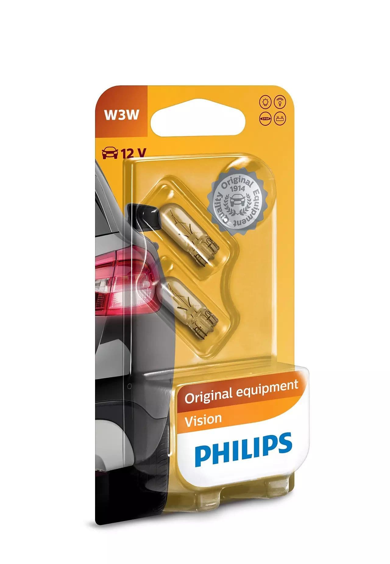 W3W 12V 3W W2,1x9,5d Premium/Vision Blister 2 St. Philips