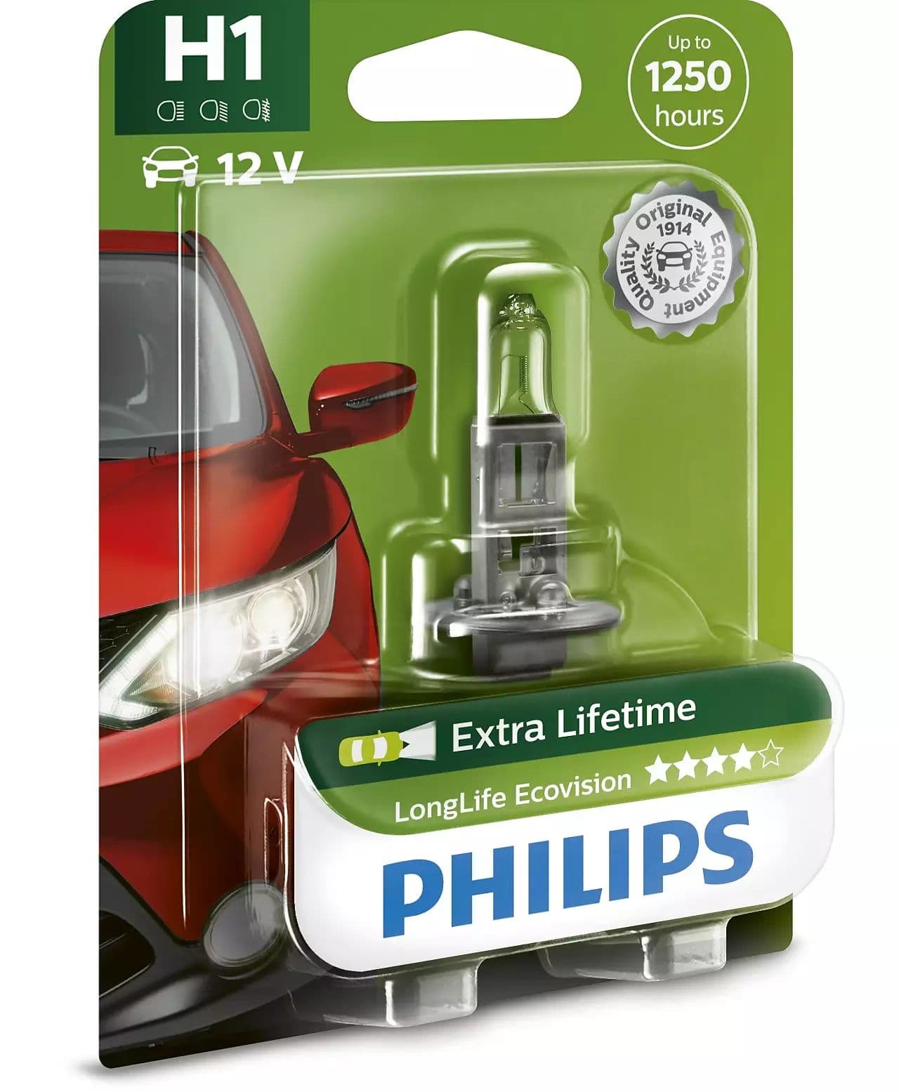 H1 12V 55W P14,5s LongLife EcoVision 1 St. Blister Philips