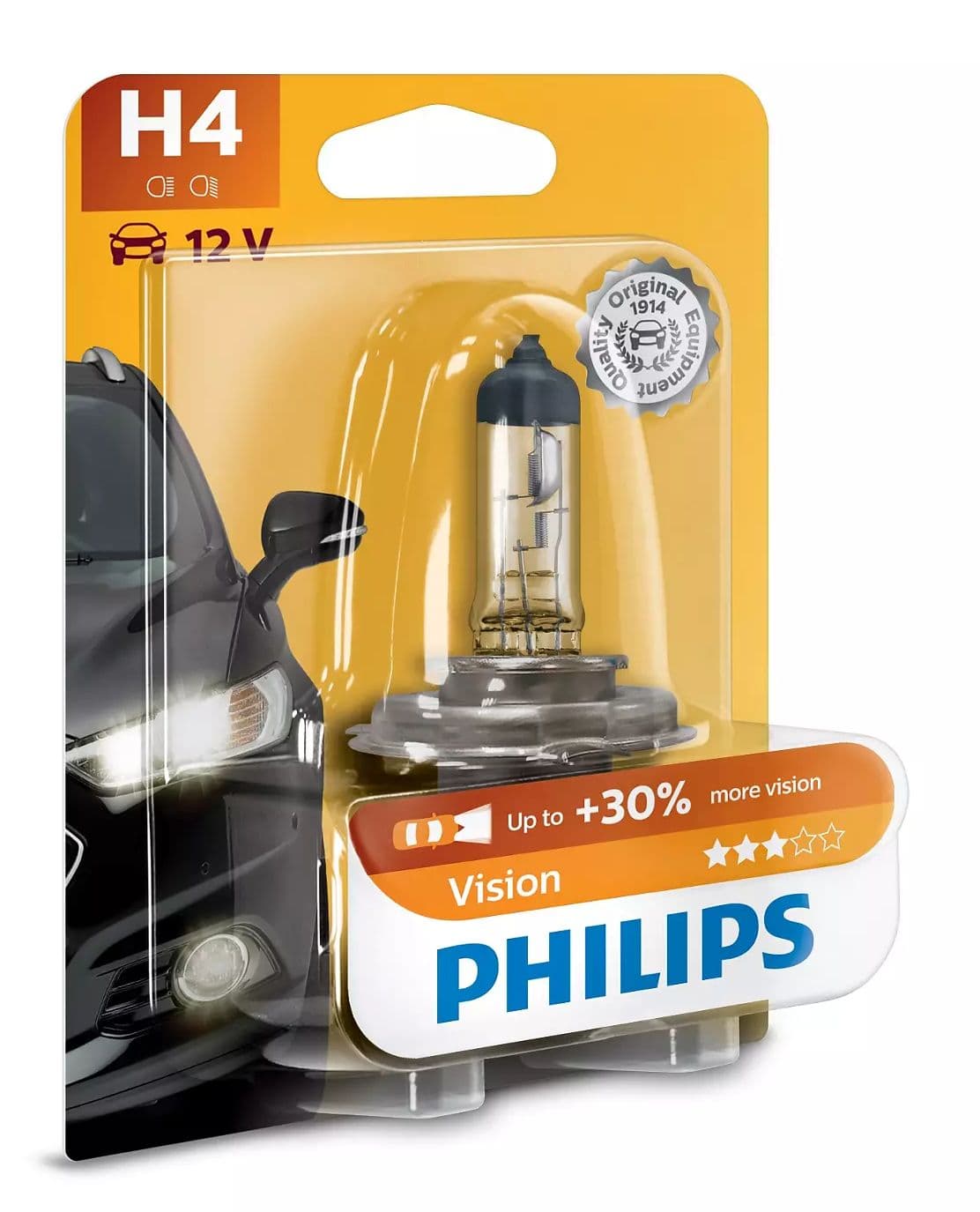 H4 12V 60/55W P43t Vision +30% 1 St. Blister Philips