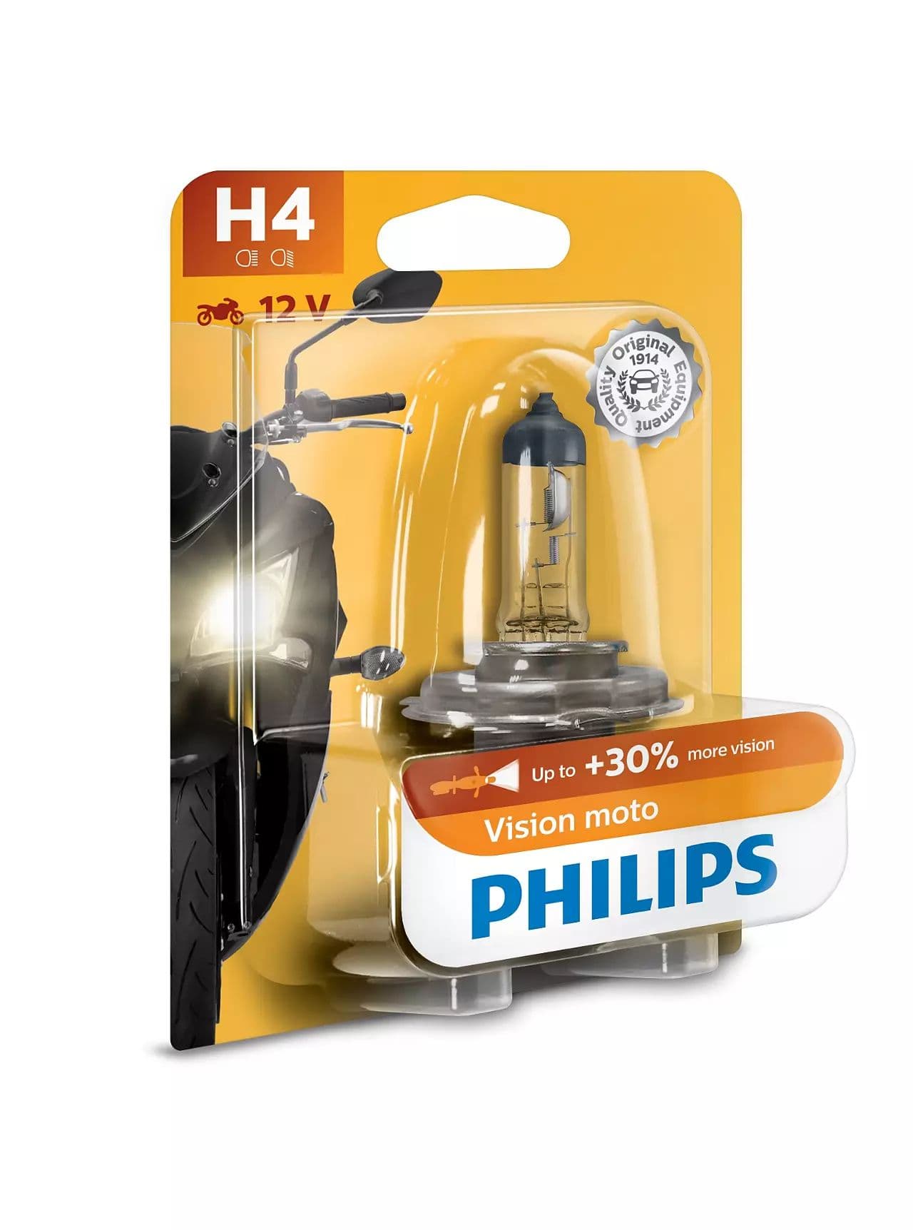 H4 12V 60/55W P43t MotoVision +30% 1 St. Blister Philips