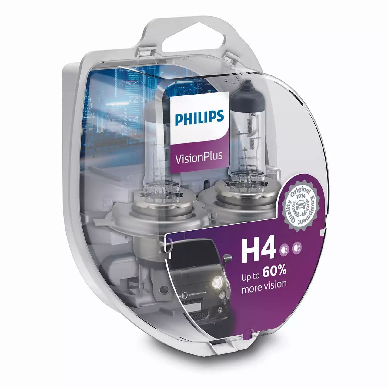 H4 12V 60/55W P43t Vision Plus +60% 2 St. Philips