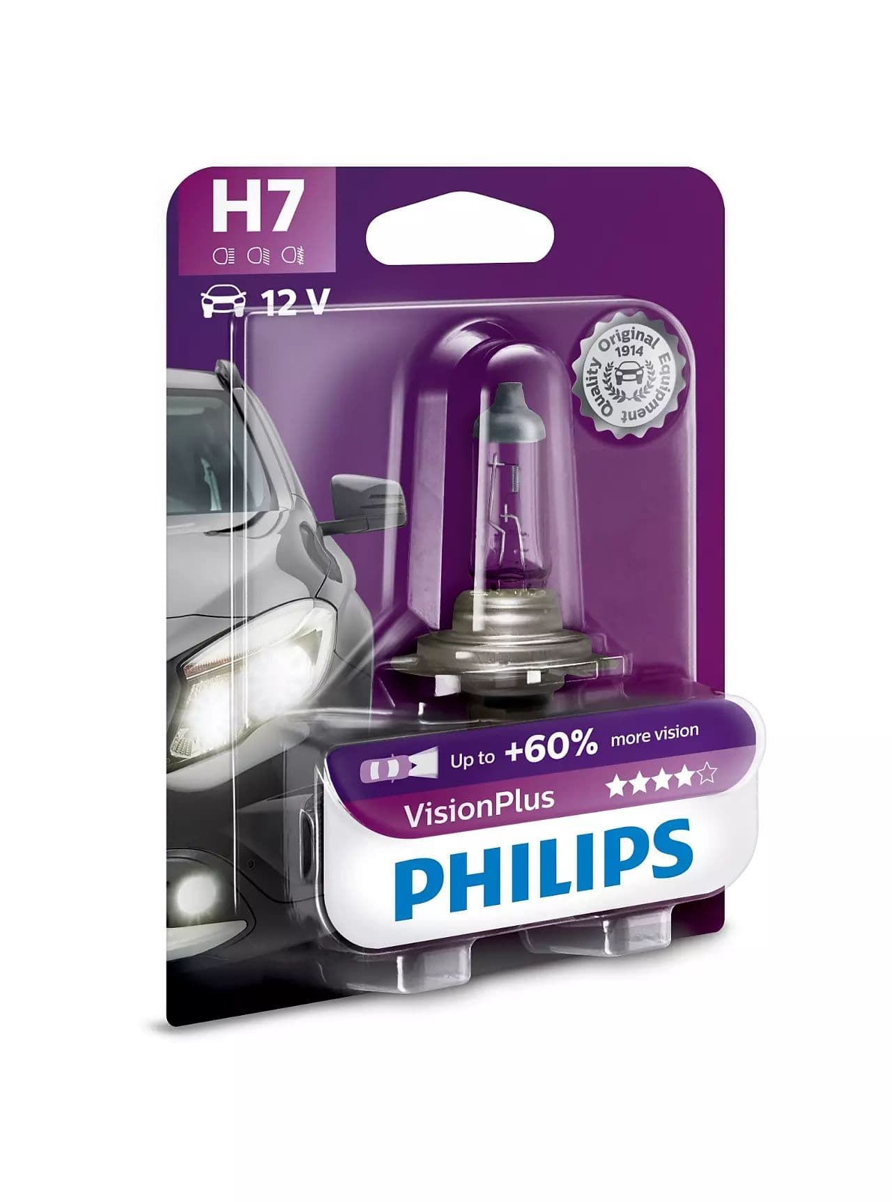 H7 12V 55W PX26d Vision Plus +60% 1 St. Blister Philips