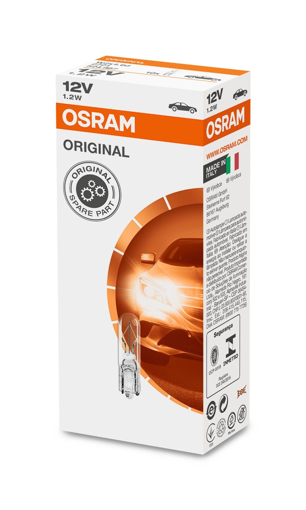 W1,2W 12V 1,2W W2x4,6d 1 St. OSRAM