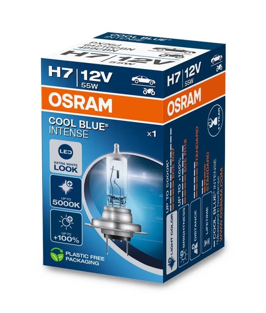 H7 12V 55W PX26d Cool Blue INTENSE NextGeneration 5000K +100% 1 St. OSRAM