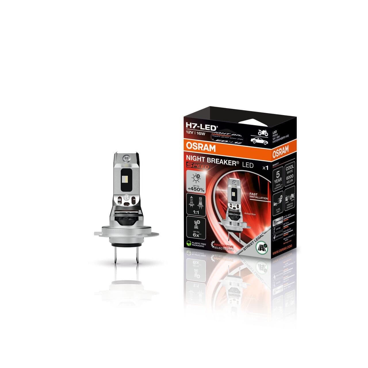 H7 NIGHT BREAKER LED SPEED 450 Motorrad LED-Nachrüstlampe 1 St. OSRAM