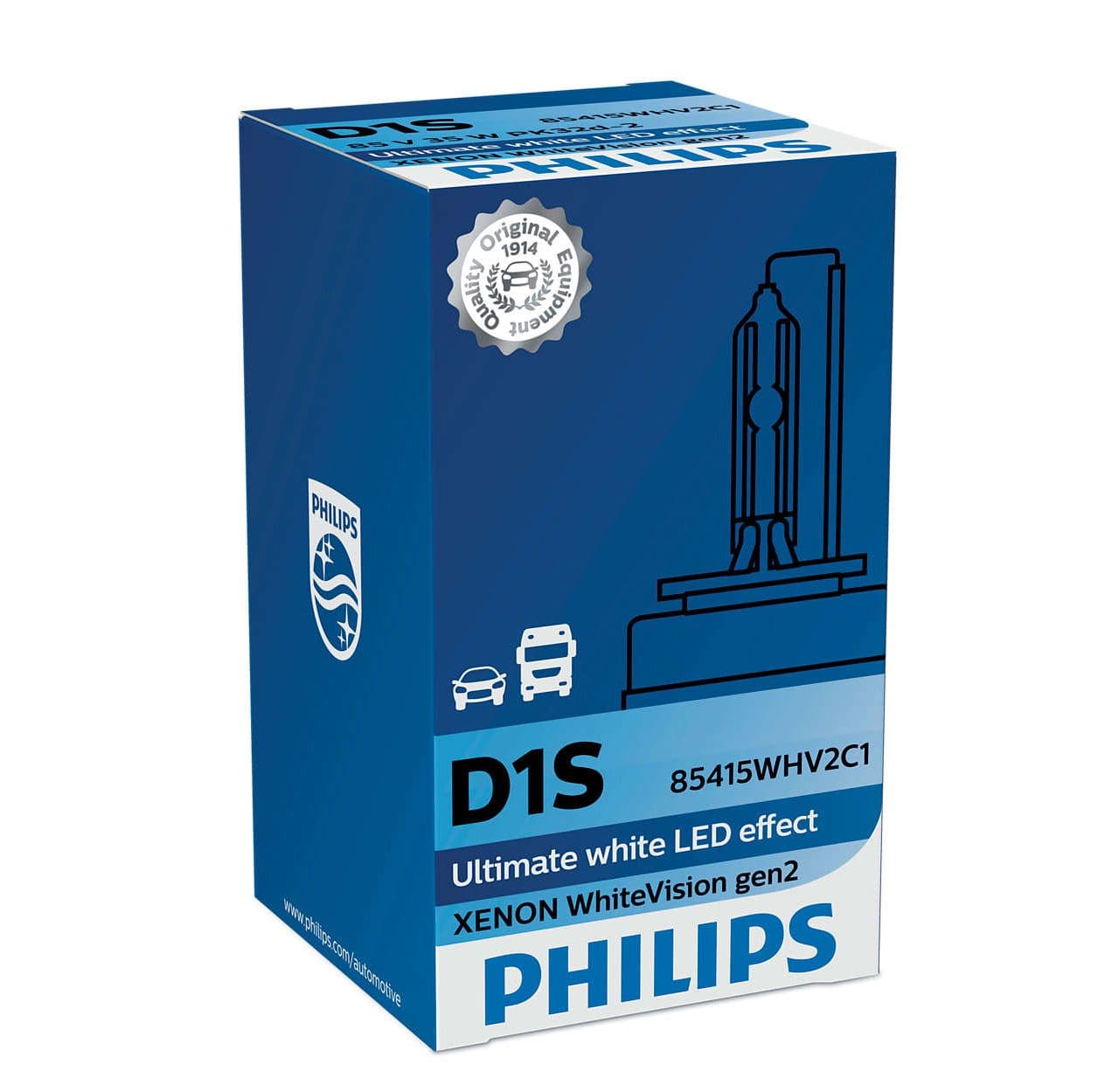 D1S 35W PK32d-2 White Vision 5000K Xenon 1 St. Philips