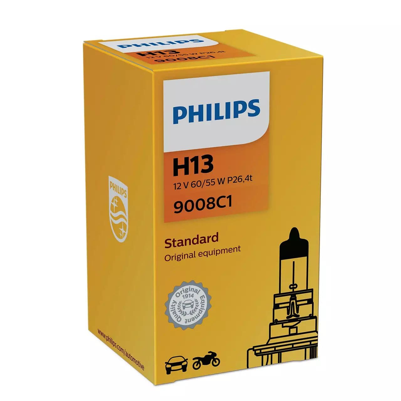 H13 12V 60/55W P26.4t Standard 1 St. Philips