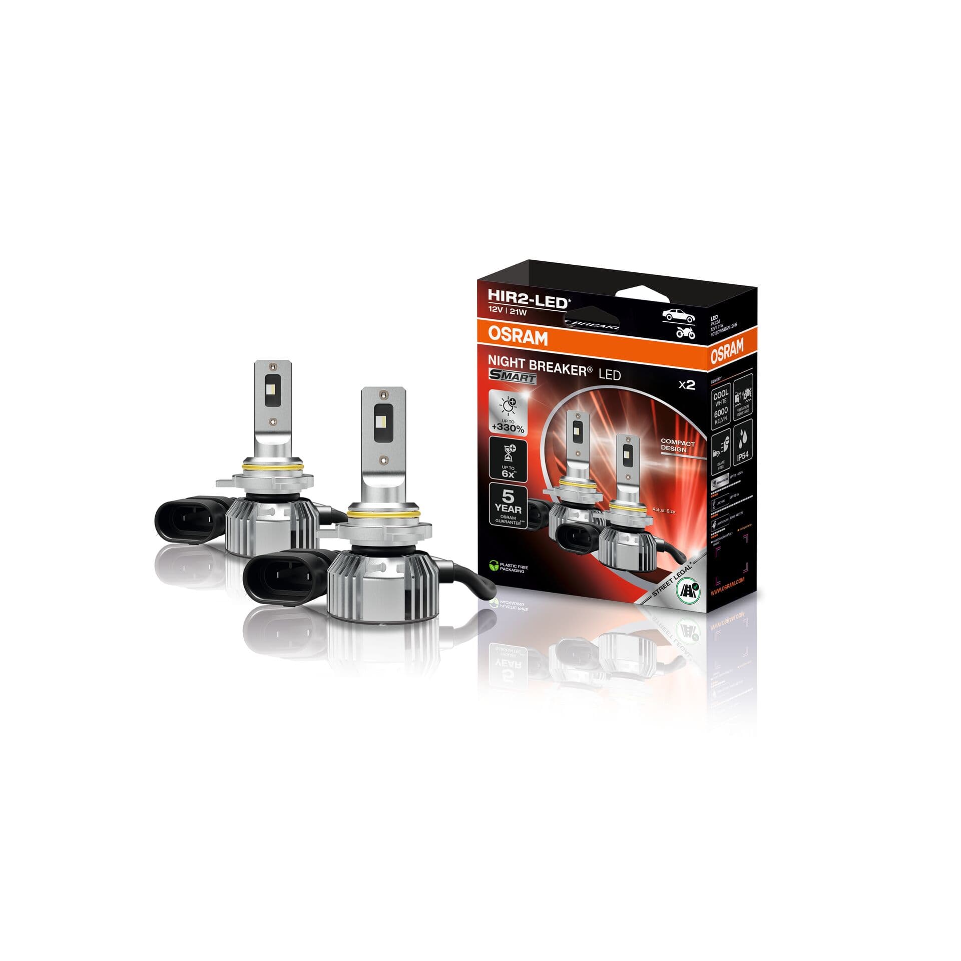 HIR2 NIGHT BREAKER LED SMART +330% StVZO-Konforme LED 2 St. OSRAM