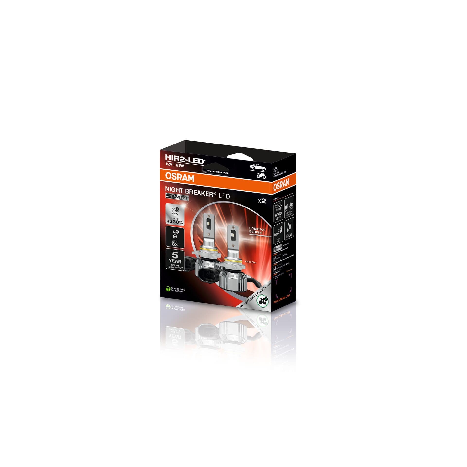 HIR2 NIGHT BREAKER LED SMART +330% StVZO-Konforme LED 2 St. OSRAM