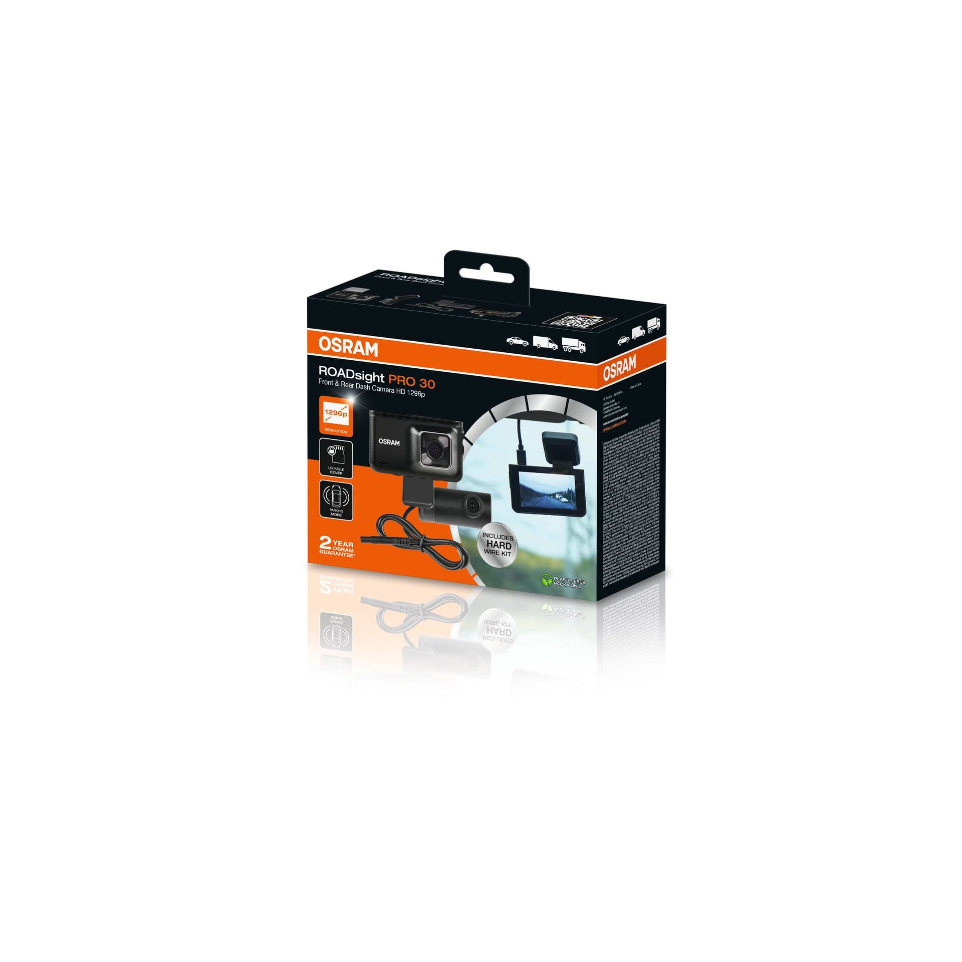 ROADsight PRO 30 Dash Camera 1296p 12/24V 1 St. OSRAM