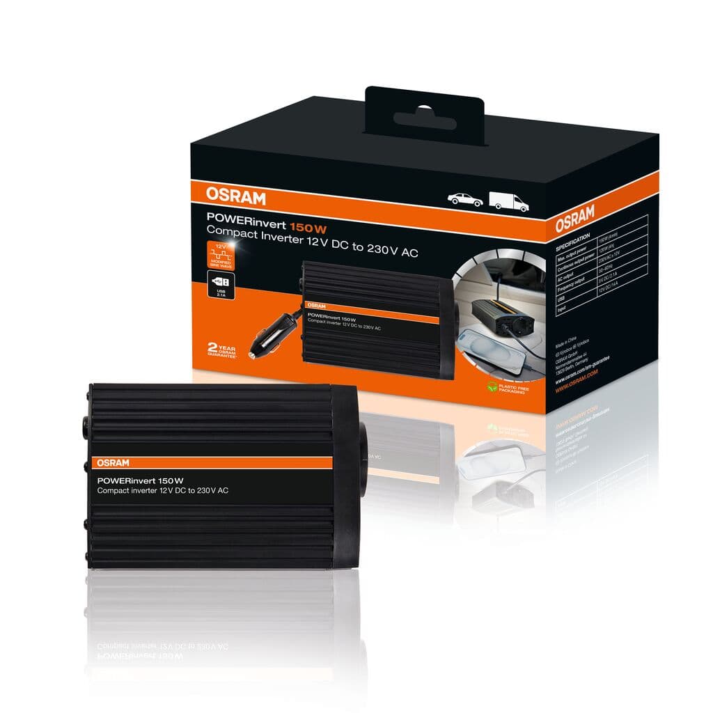 POWERinvert Modified Sine Wave Inverter 12V DC 150W 1 St. OSRAM
