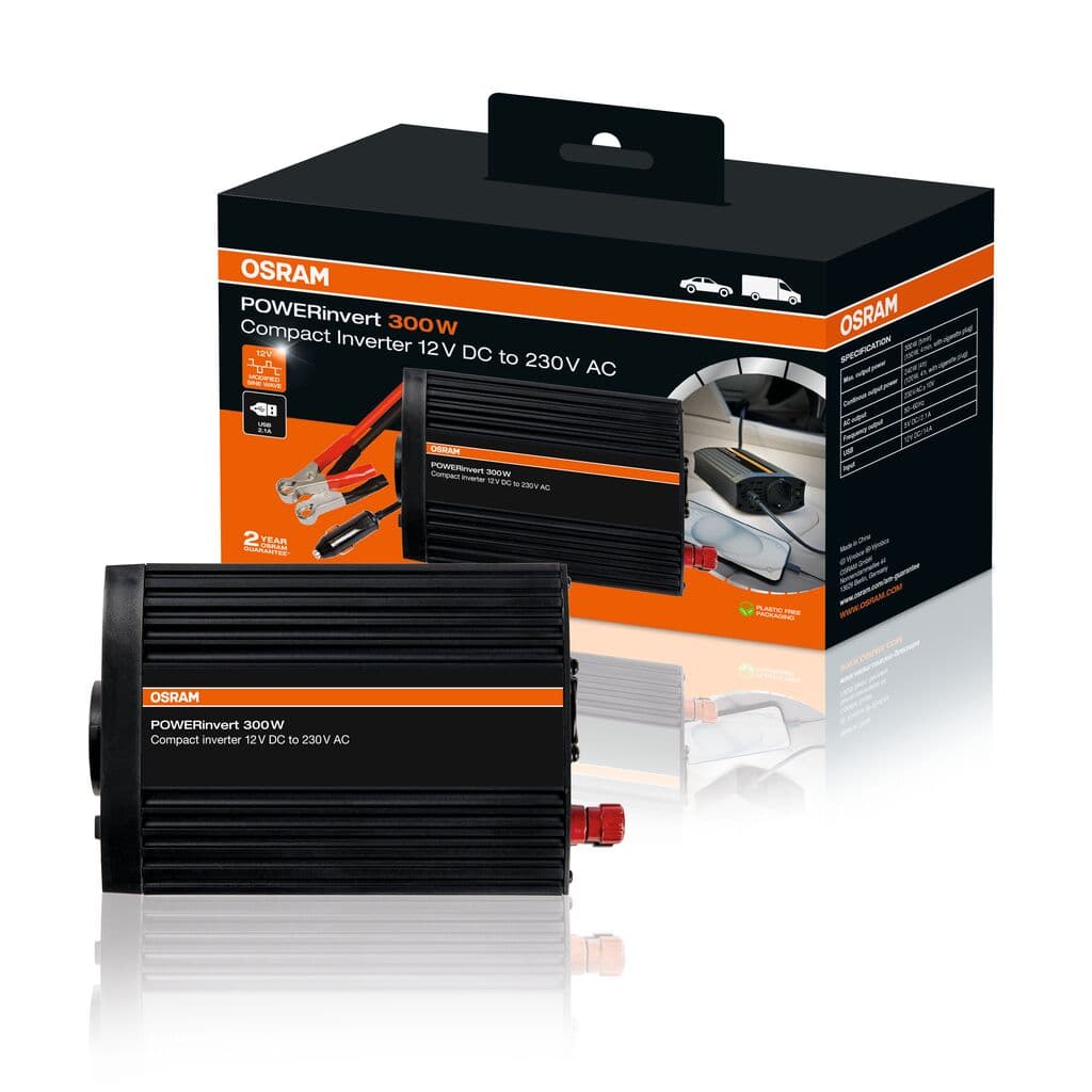 POWERinvert Modified Sine Wave Inverter 12V DC 300W 1 St. OSRAM