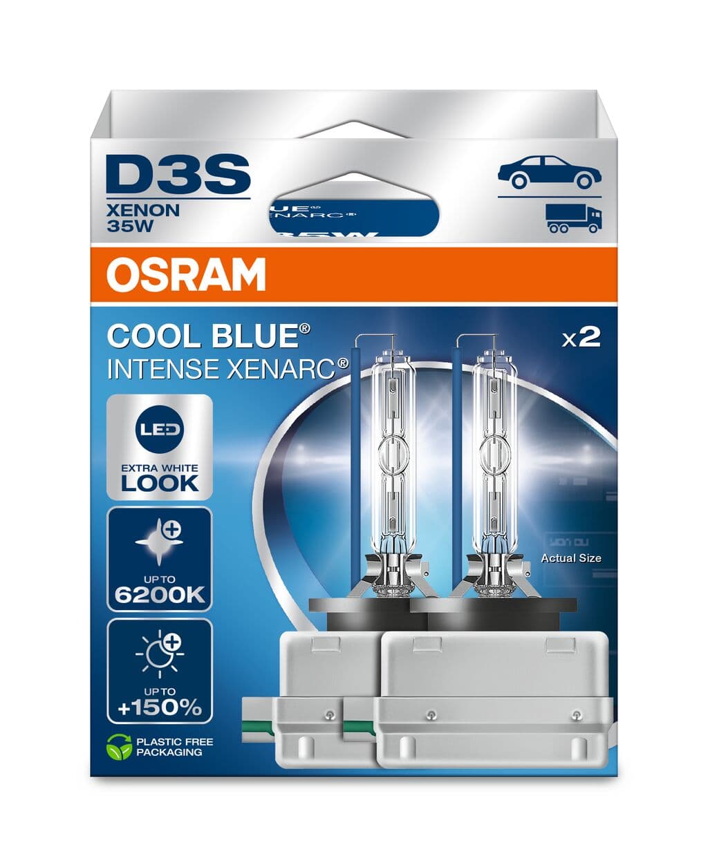 D3S 12V+24V 35W PK32d-5 XENARC COOL BLUE INTENSE NextGen. 6200K +150% 2 St. OSRAM