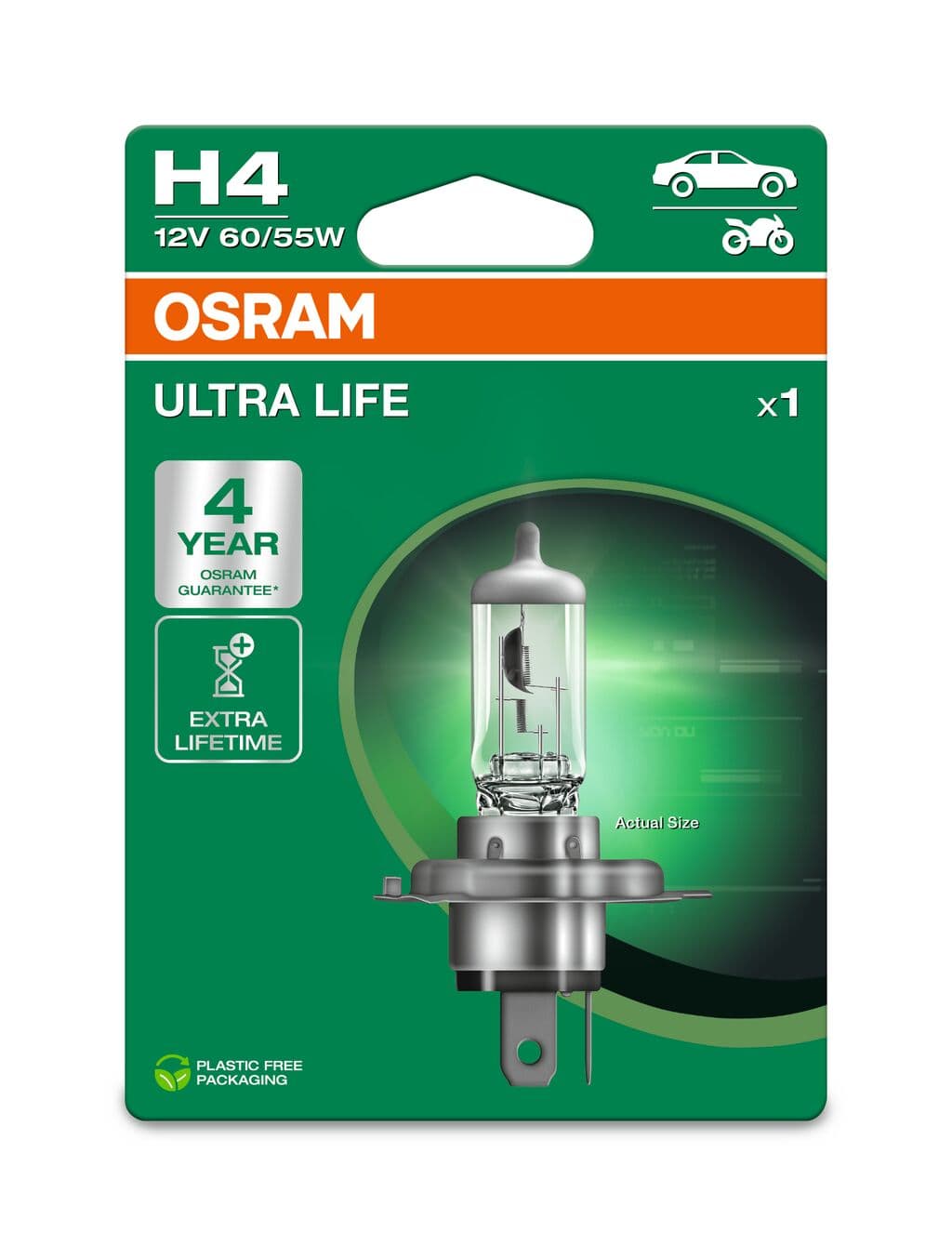 H4 12V 60/55W P43t ULTRA LIFE 4 Jahre Garantie 1 St. Blister OSRAM