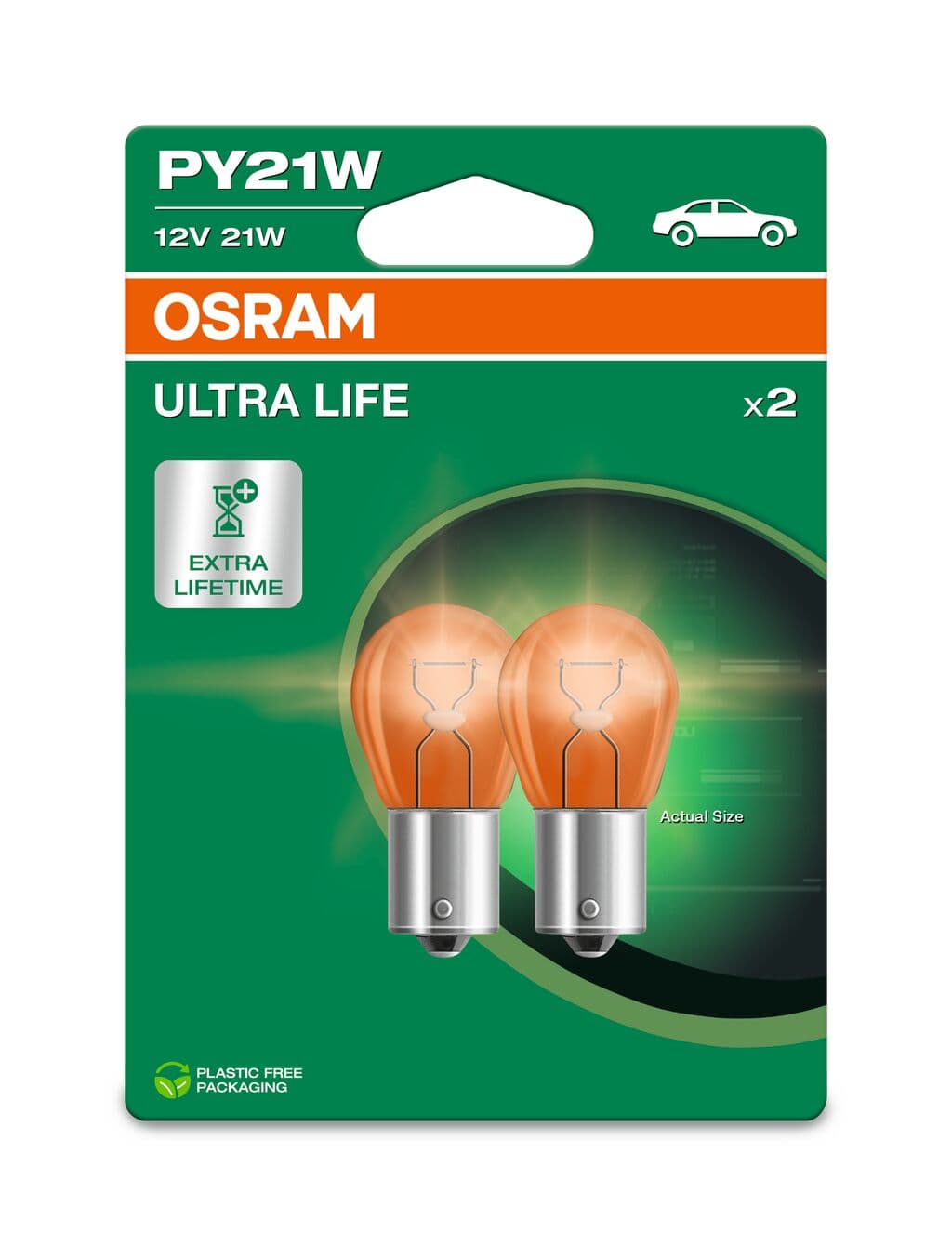 PY21W 12V 21W BAU15s (gelb) ULTRA LIFE 2 St. Blister OSRAM
