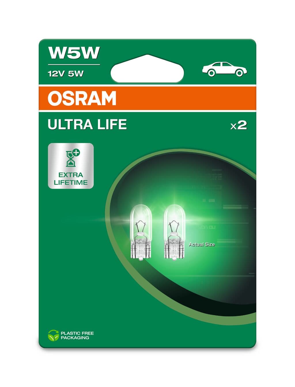 W5W 12V W2.1x9.5d 5W ULTRA LIFE 2 St. Blister OSRAM