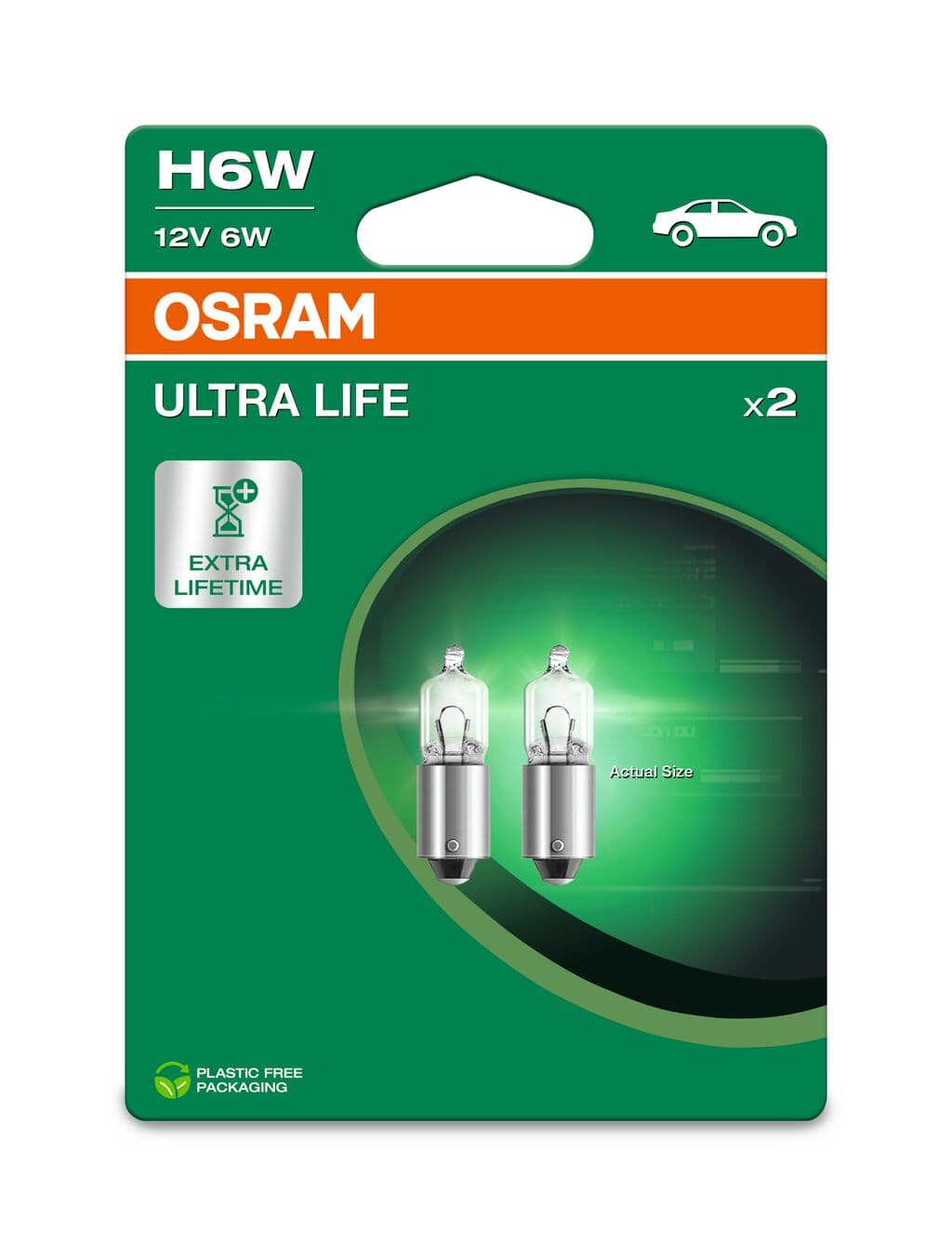 H6W 12V 6W BAX9s ULTRA LIFE 2 St. Blister OSRAM