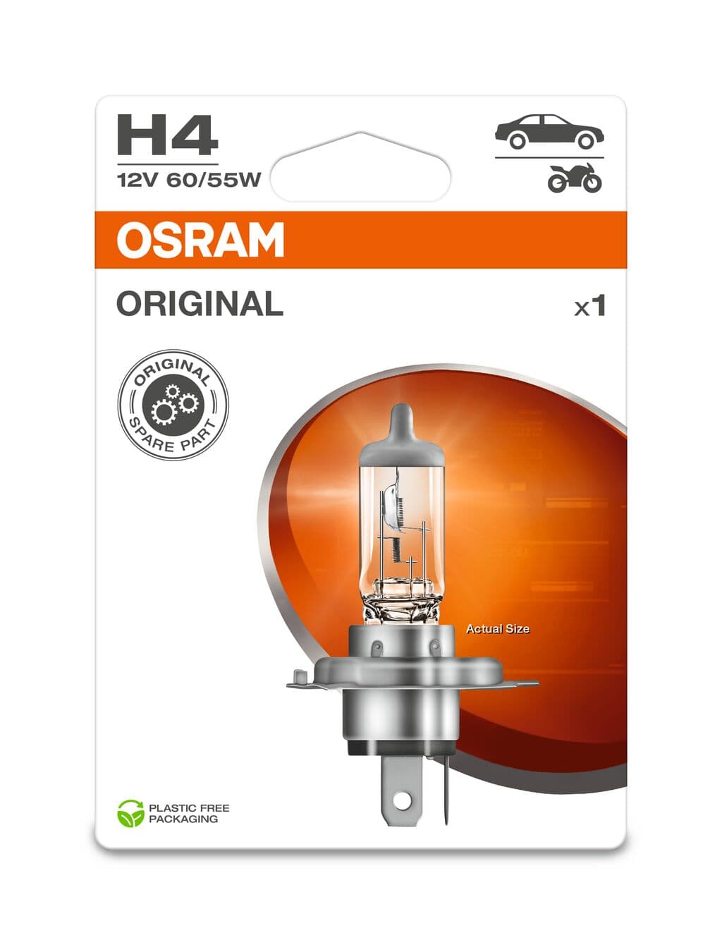 H4 12V 60/55W P43t Original Spare Part 1 St. Blister OSRAM