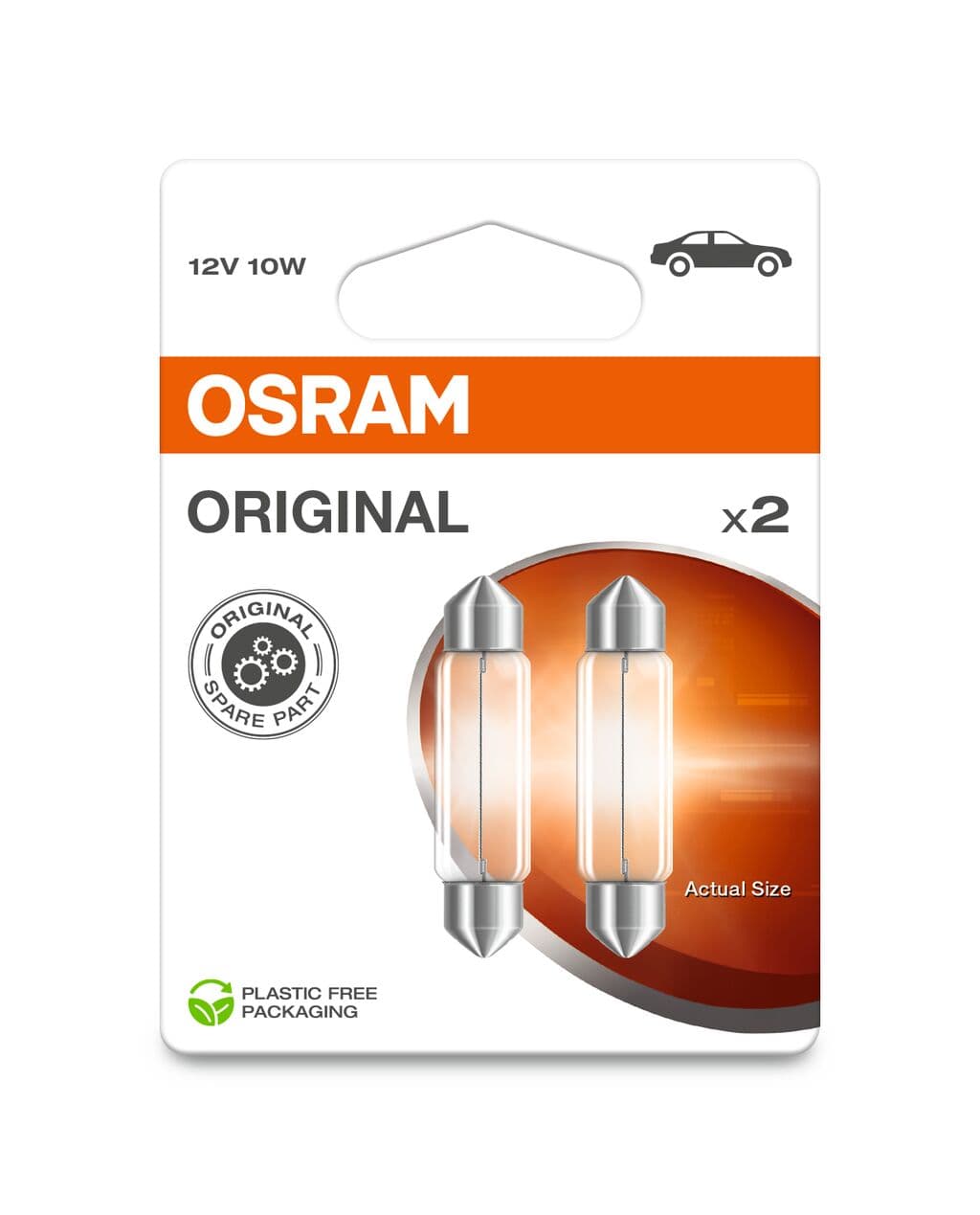10W 12V SV8,5 43mm Soffitte Lang 2 St. Blister OSRAM