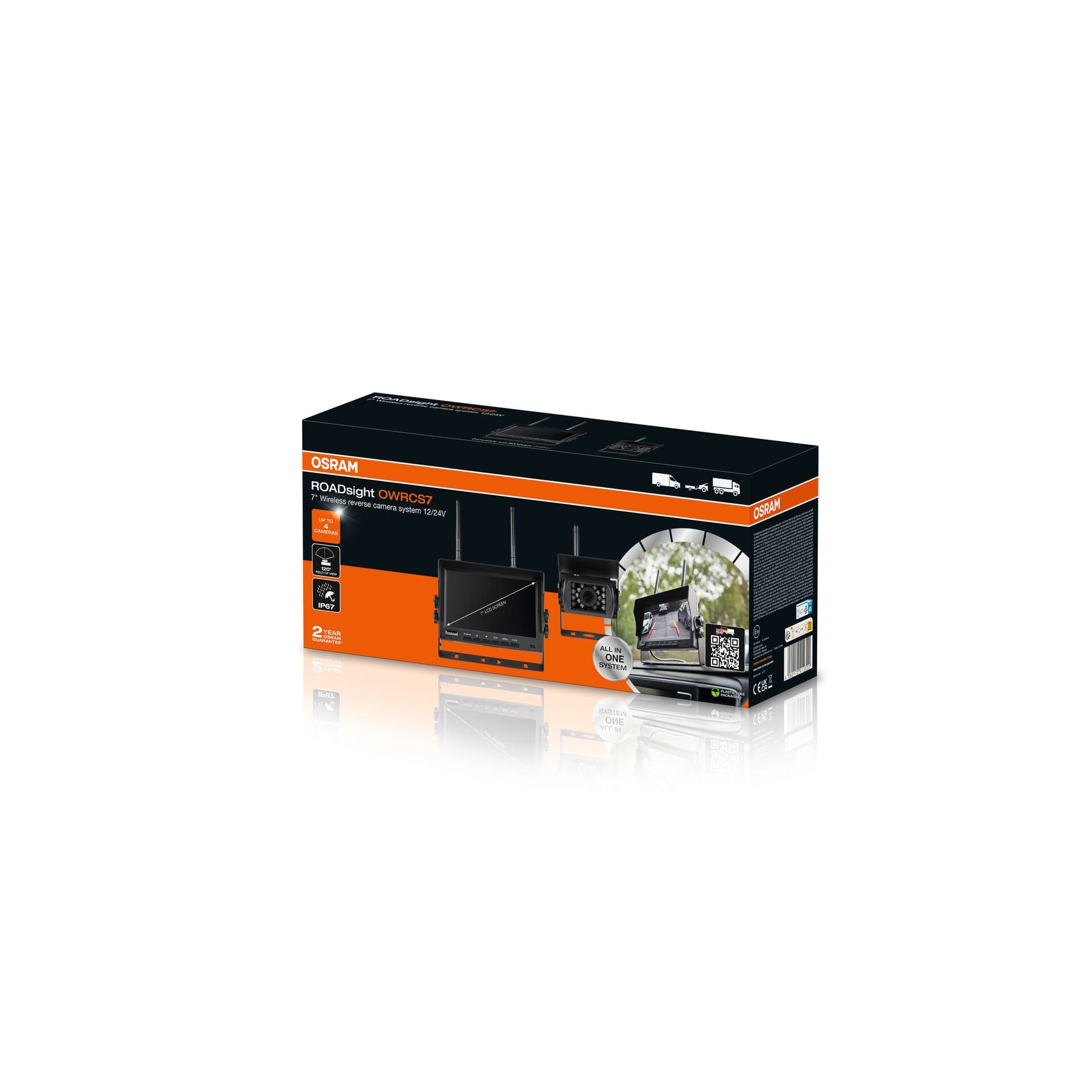 ROADsight 7 Zoll Drachtlose Rückfahrtskamera 12/24V 1 St. OSRAM