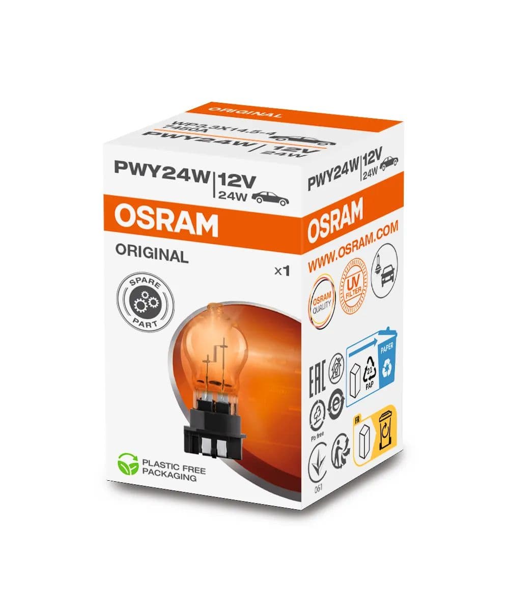 PWY24W 12V 24W WP3.3X14.5-4 Original Line Amber 1 St. OSRAM