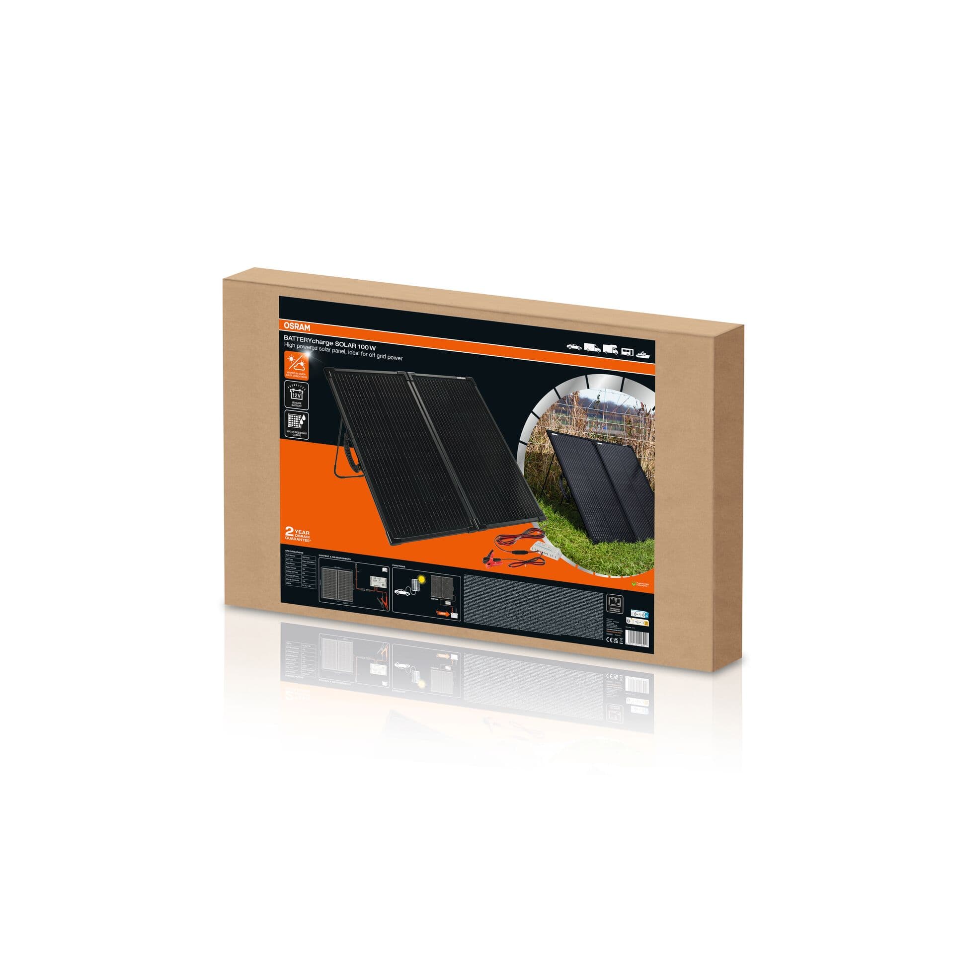 BATTERYcharge faltbares Solarpanel 100W bis zu 4,92A (20.22V) 1 St. OSRAM