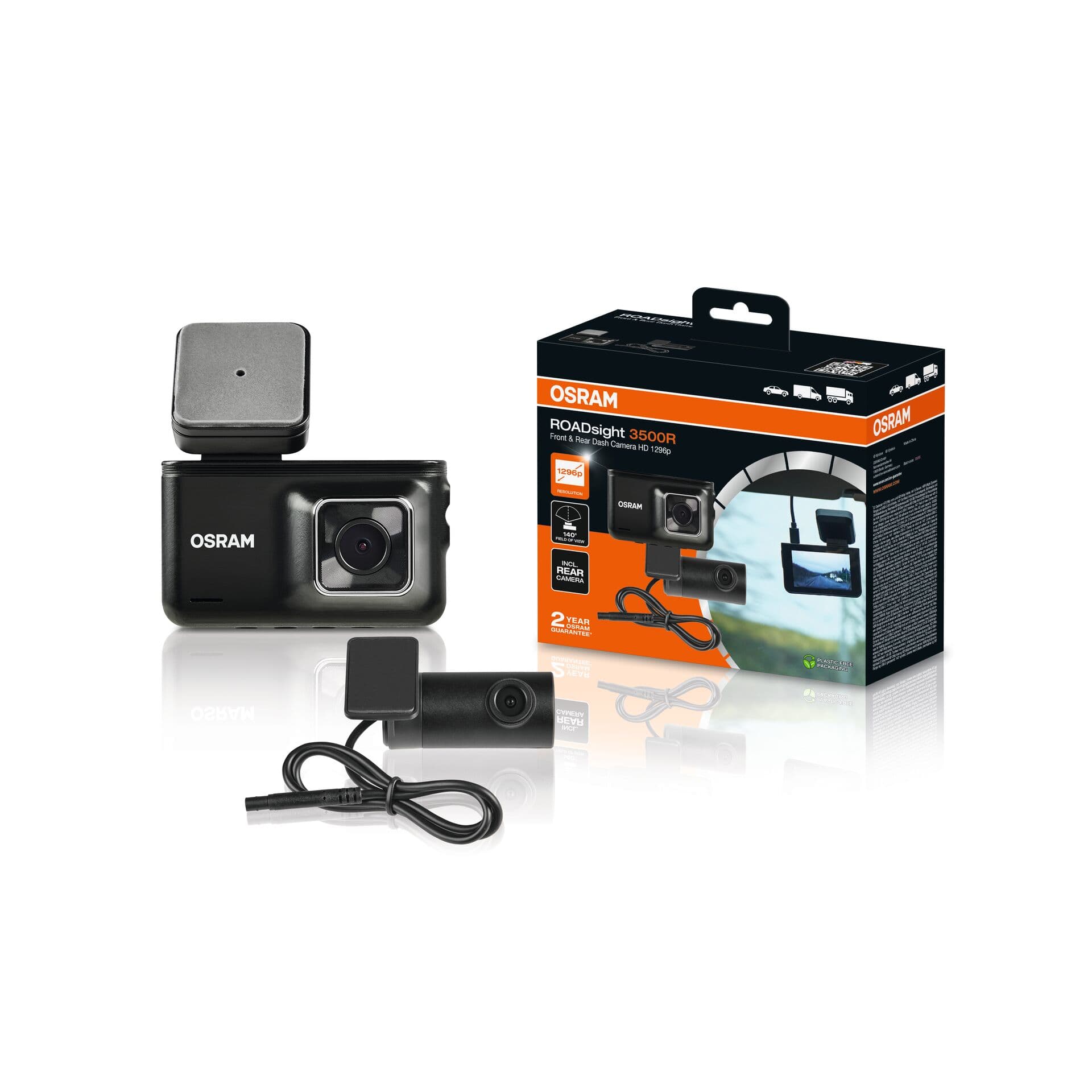 ROADsight 3500R Vorn & Rück DashCam 1296p 1 St. OSRAM