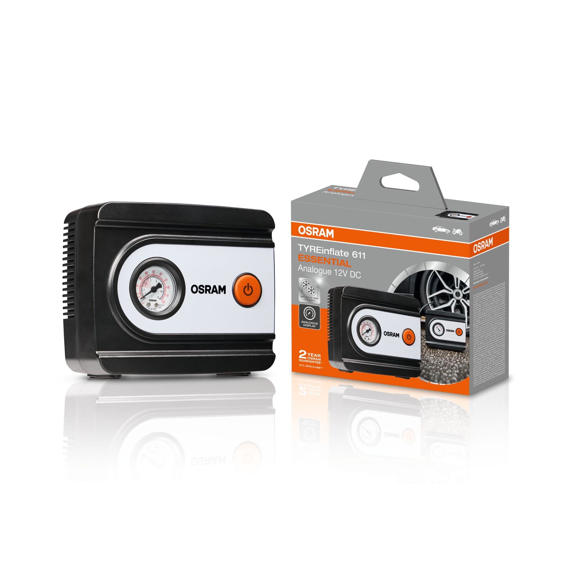 TYREinflate 611 ESSENTIAL Reifenpumpe mit Kabel 2 Jahre Garantie 1 St. OSRAM