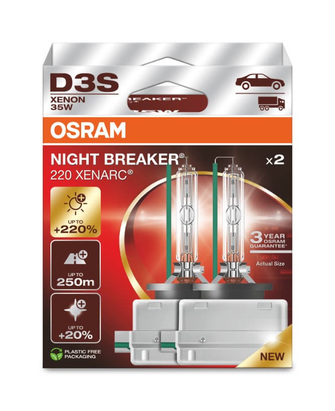 D3S 35W XENARC® NIGHT BREAKER® 220 3 Jahre Garantie* 2 St. OSRAM