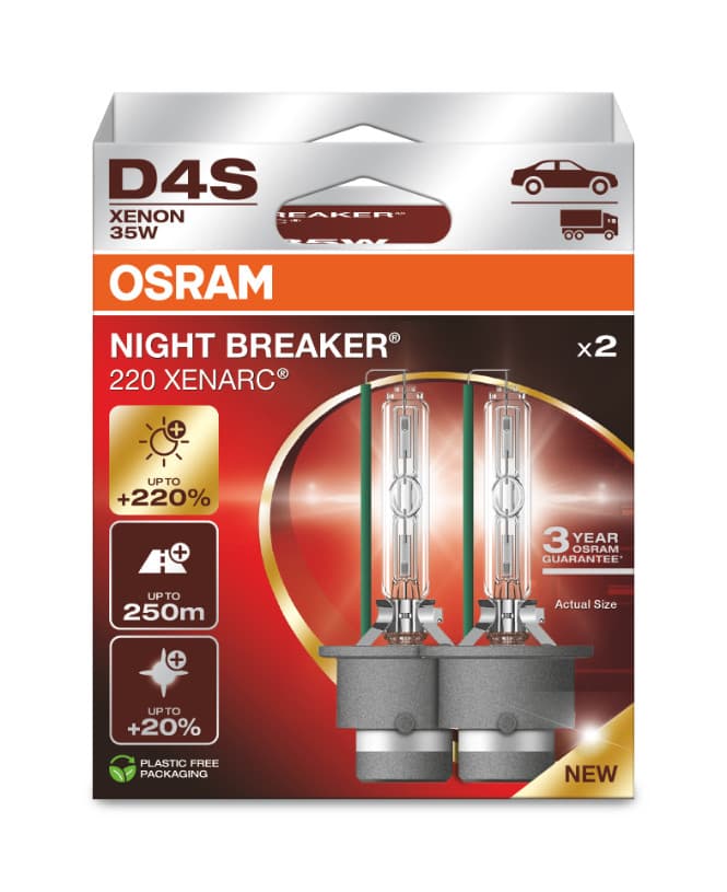 D4S 35W XENARC® NIGHT BREAKER® 220 3 Jahre Garantie* 2 St. OSRAM