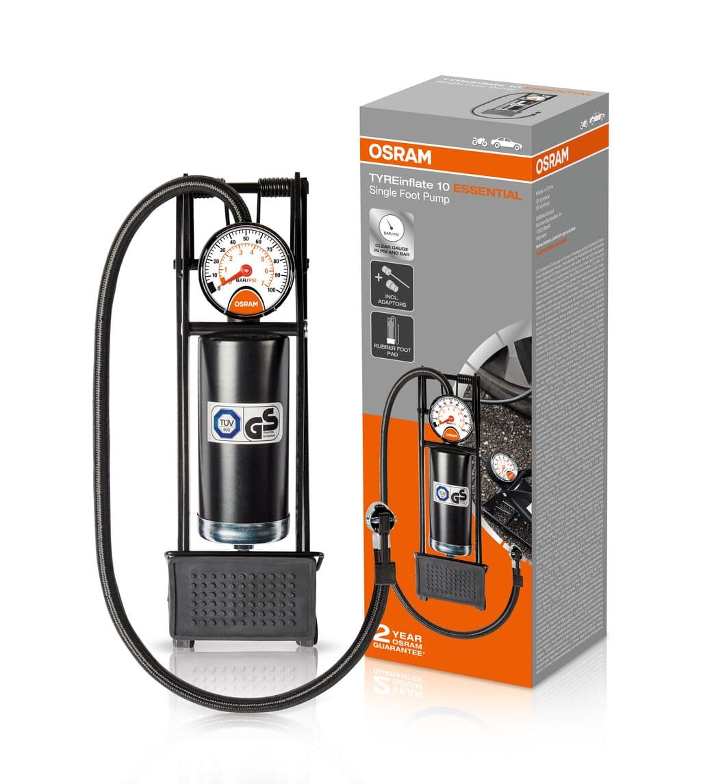 TYREinflate 10 ESSENTIAL Fuß-Luftpumpe 1 St. OSRAM
