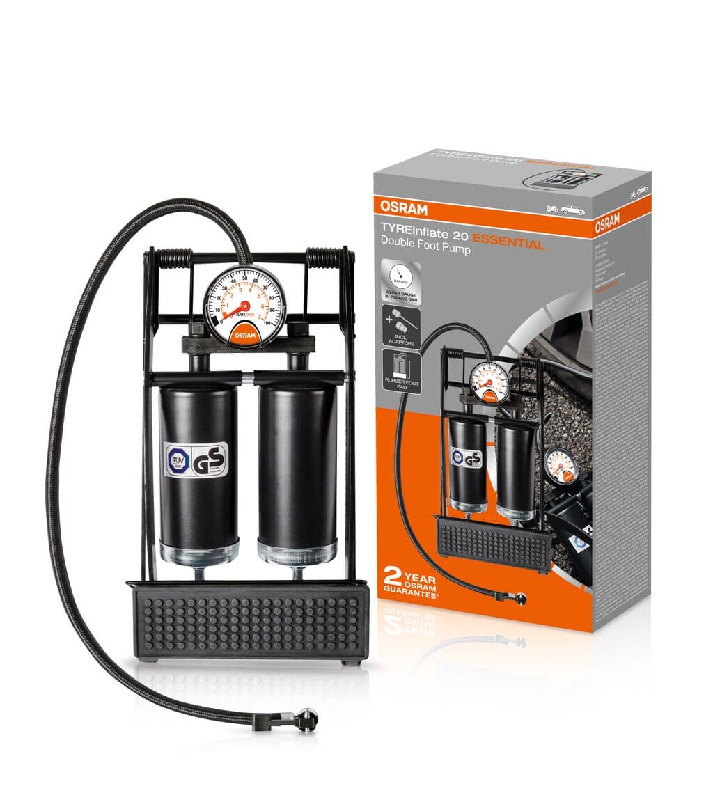 TYREinflate 20 ESSENTIAL Fuß-Luftpumpe Dual 1 St. OSRAM