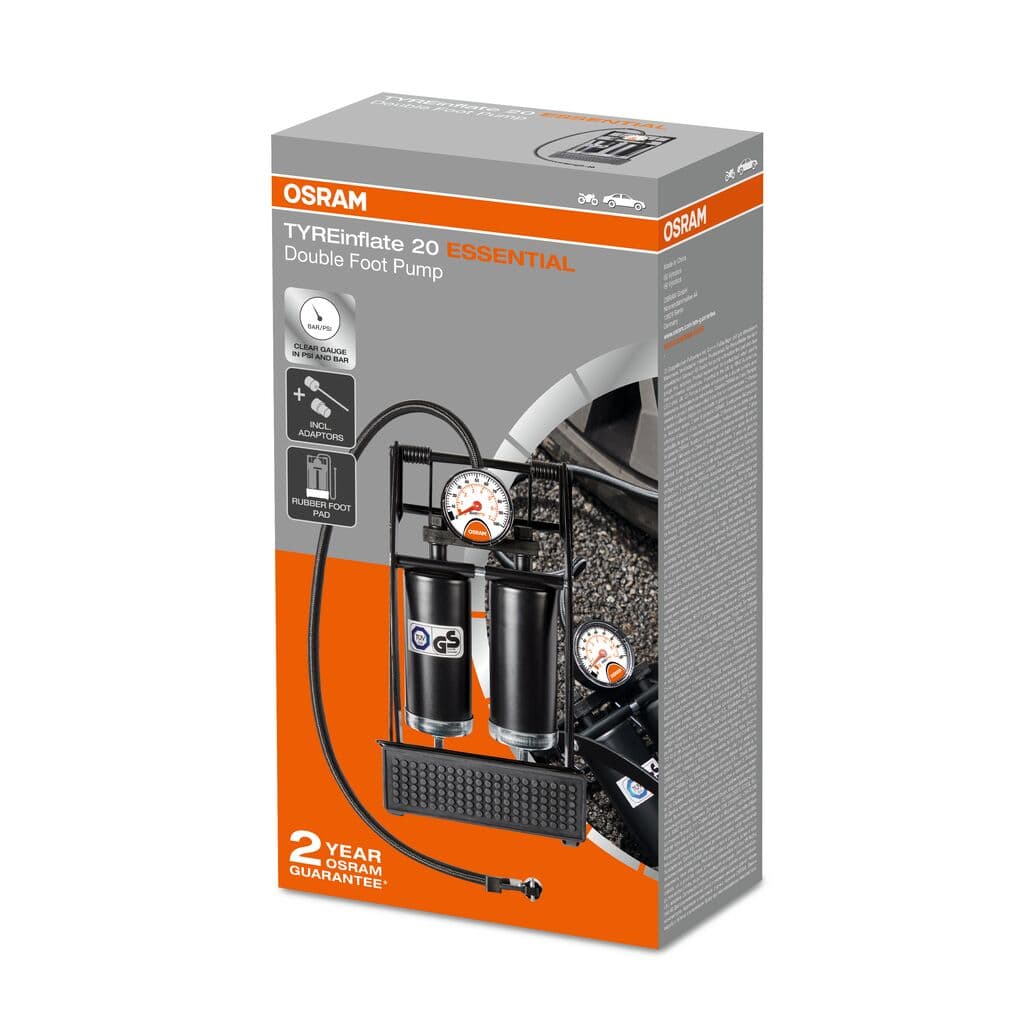 TYREinflate 20 ESSENTIAL Fuß-Luftpumpe Dual 1 St. OSRAM