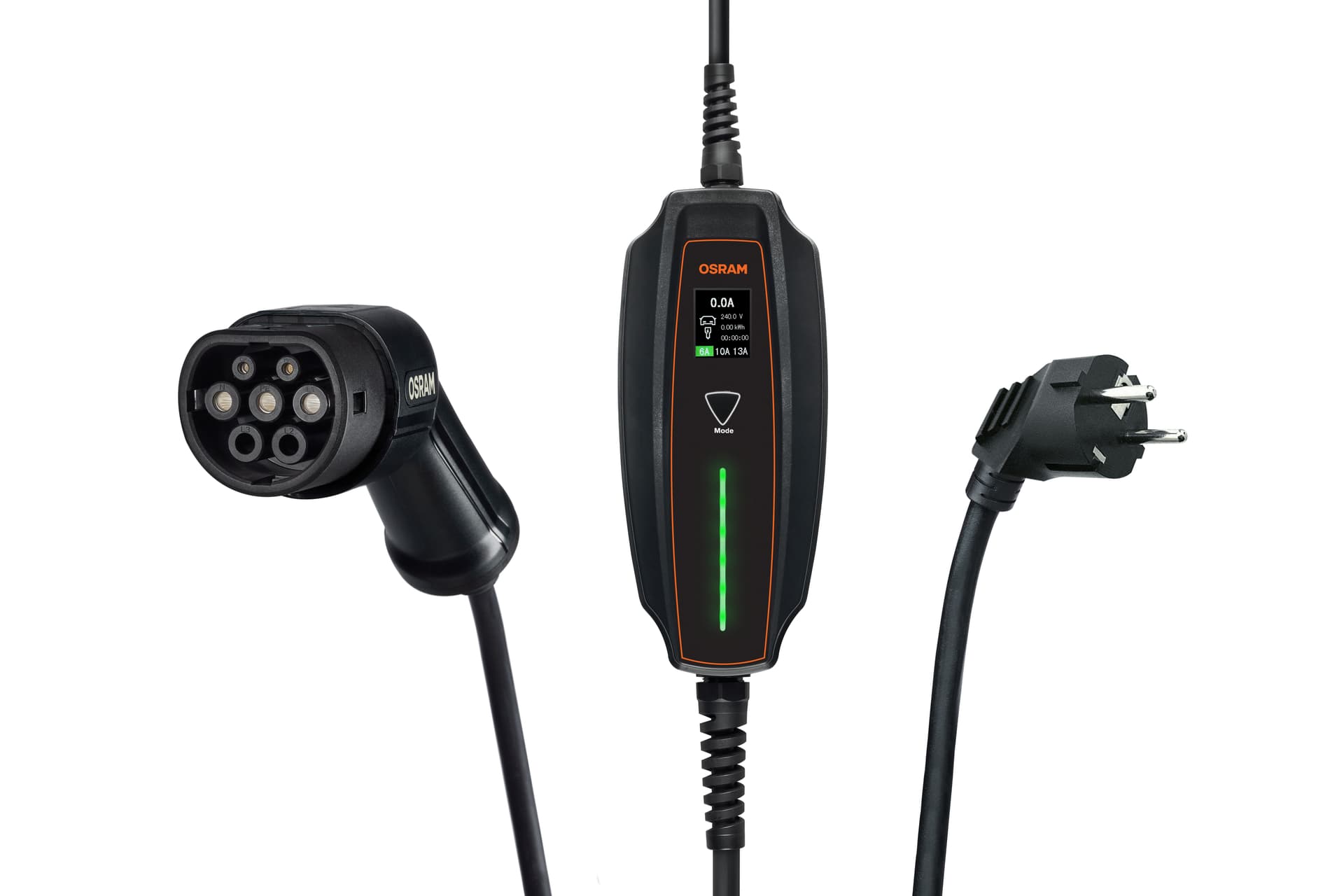 BATTERYcharge 7Pin Portable 6, 10, 16Amp - 1.3, 2.2, 3.6 kWh, Typ 2 - 1 St. OSRAM