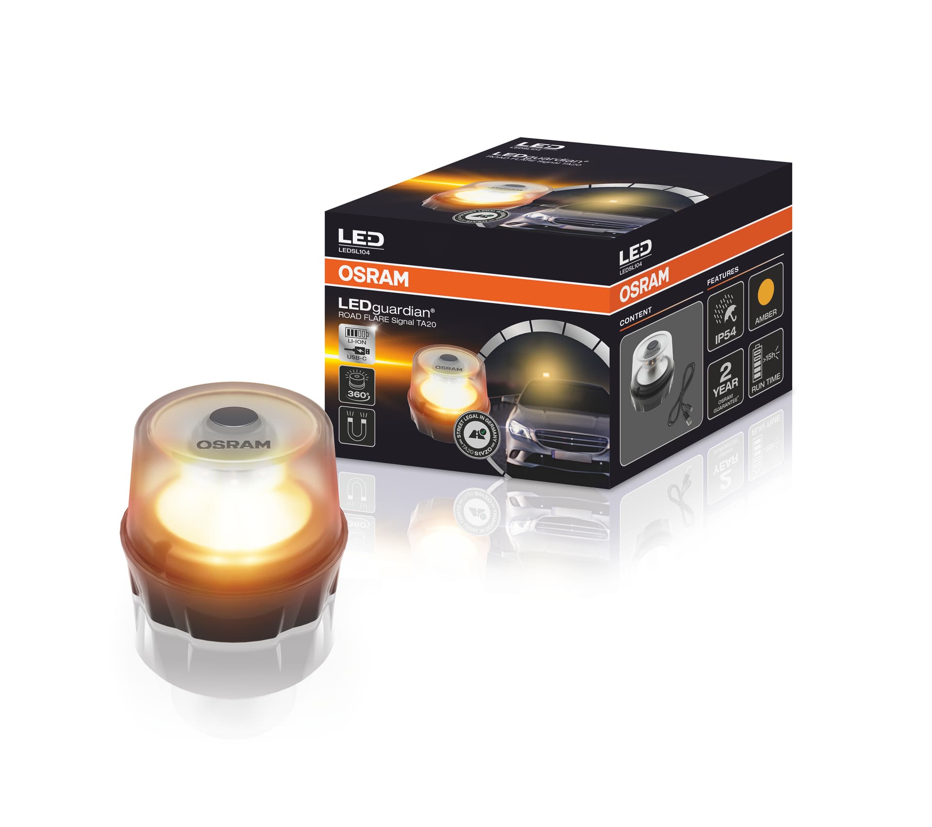 LEDGuardian® Road Flare Signal TA20 Warn- Notleuchte/Taschenlampe 1 St. OSRAM