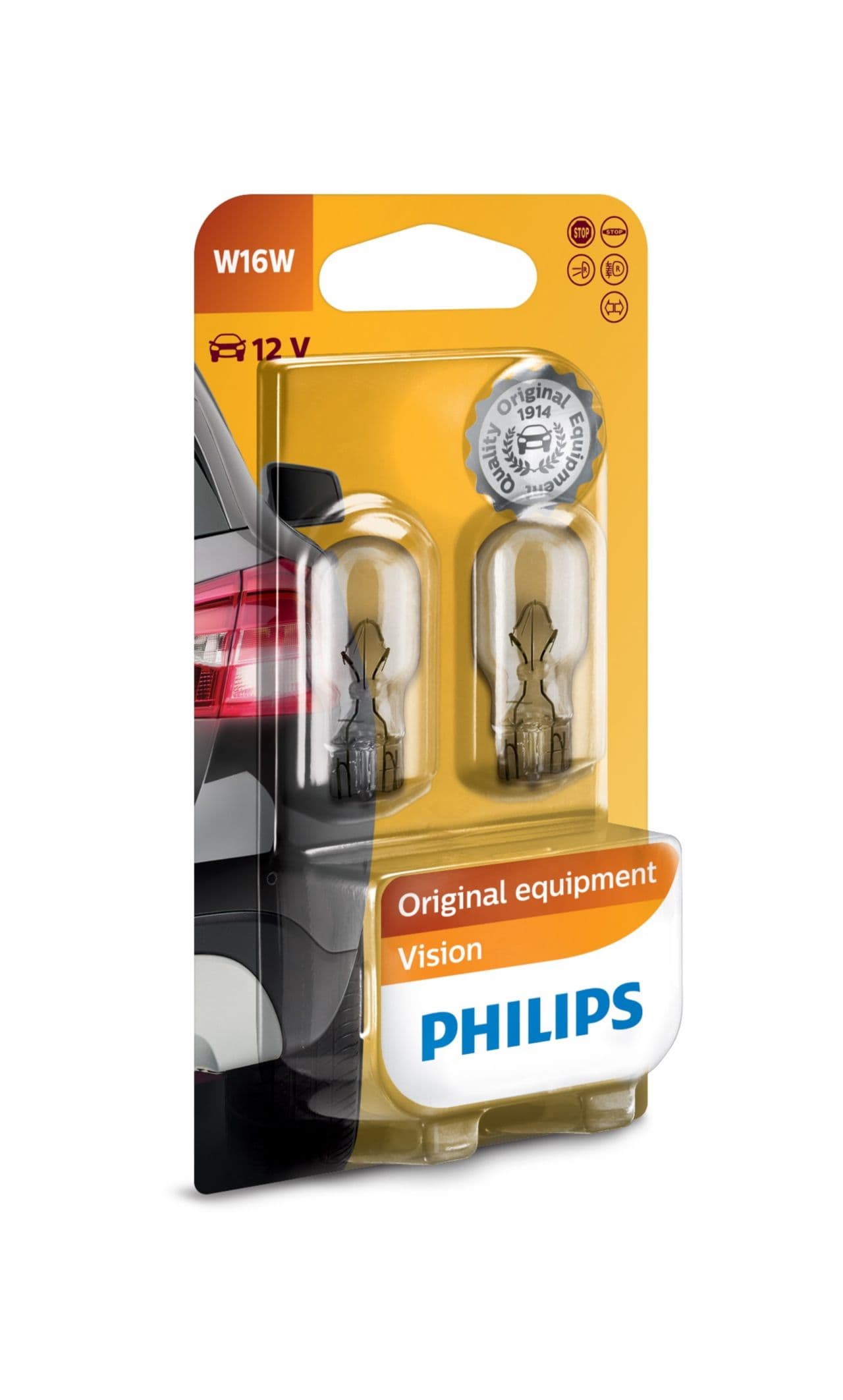 W16W 12V 16W W2,1x9,5d Vision Blister 2 St. Philips