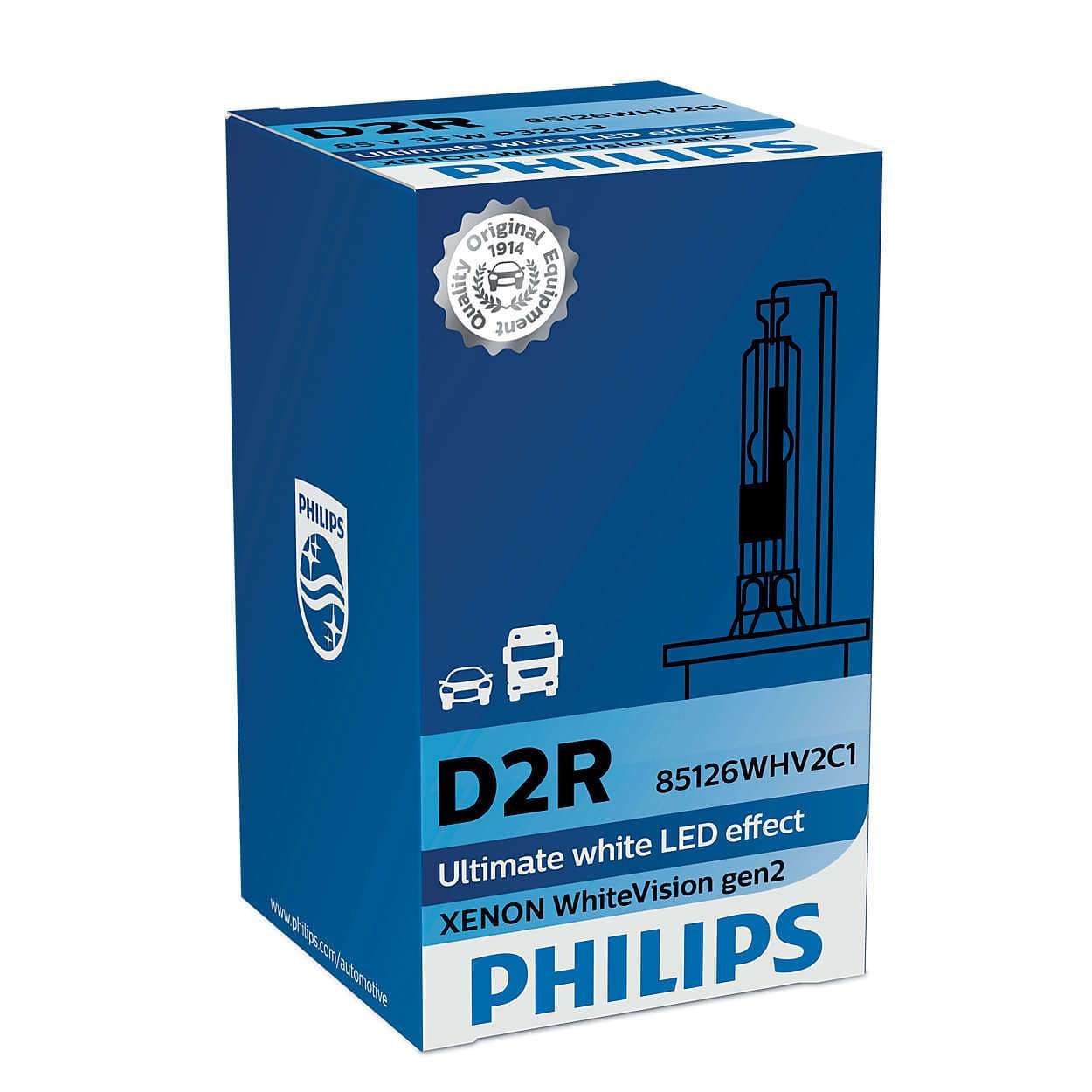 D2R 85V 35W P32d-3 WhiteVision Gen2 5000K Xenon 1 St. Philips