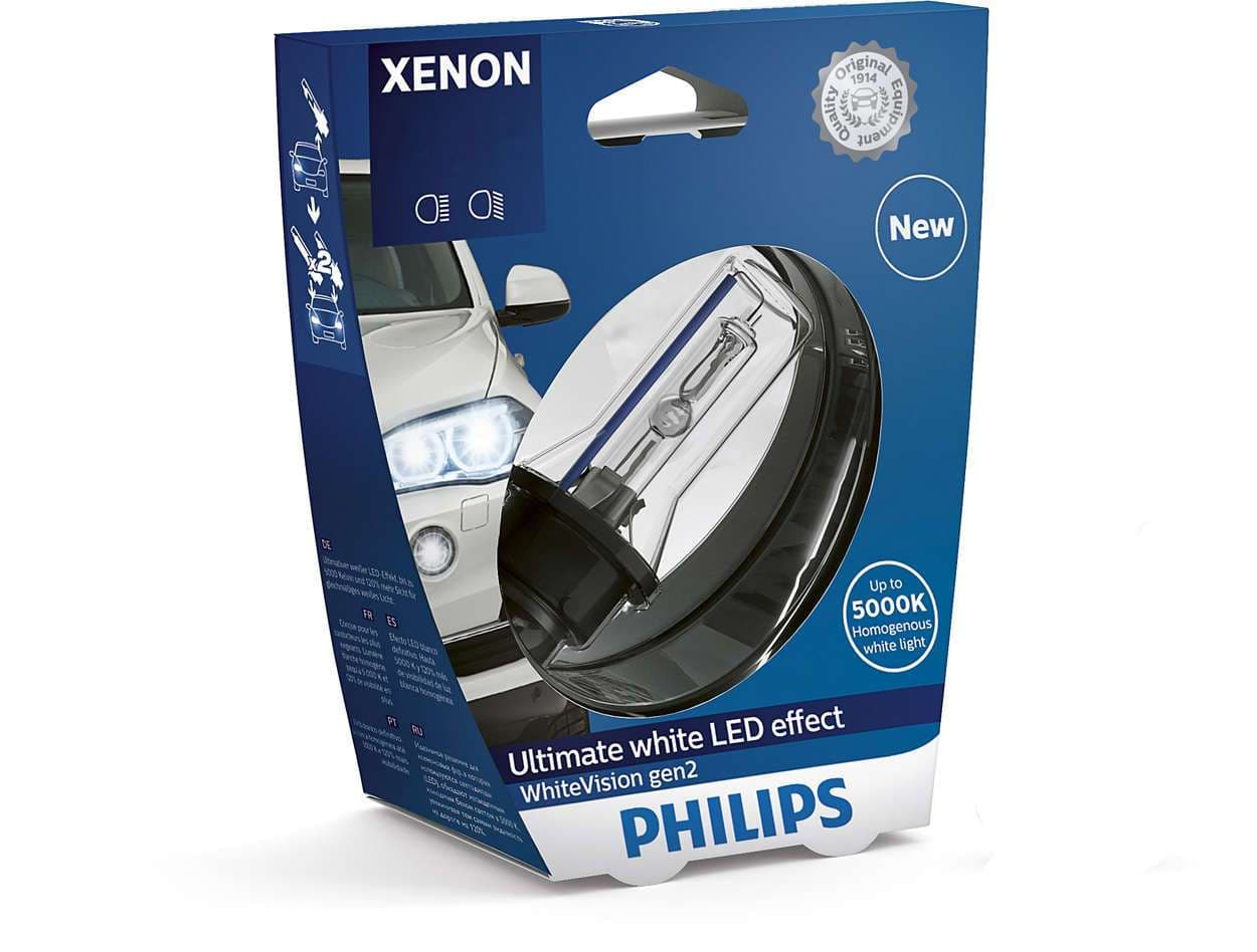 D2R 85V 35W P32d-3 WhiteVision Gen2 5000K Xenon 1 St. Philips
