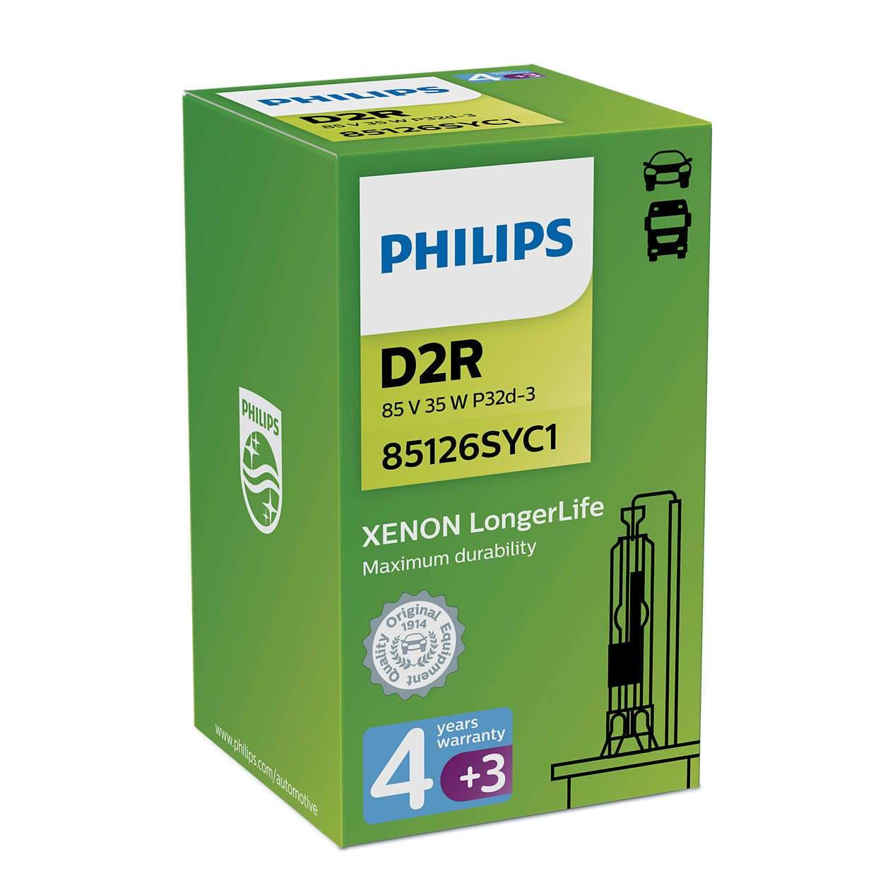 D2R 35W P32d-3 LongerLife 4300K Xenon 1 St. Philips