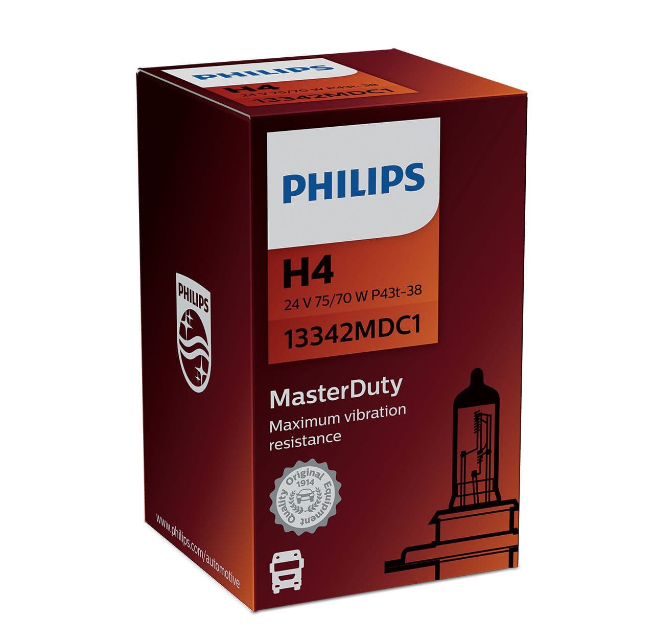 H4 24V 75/70W P43t-38 MasterDuty 1 St. Philips
