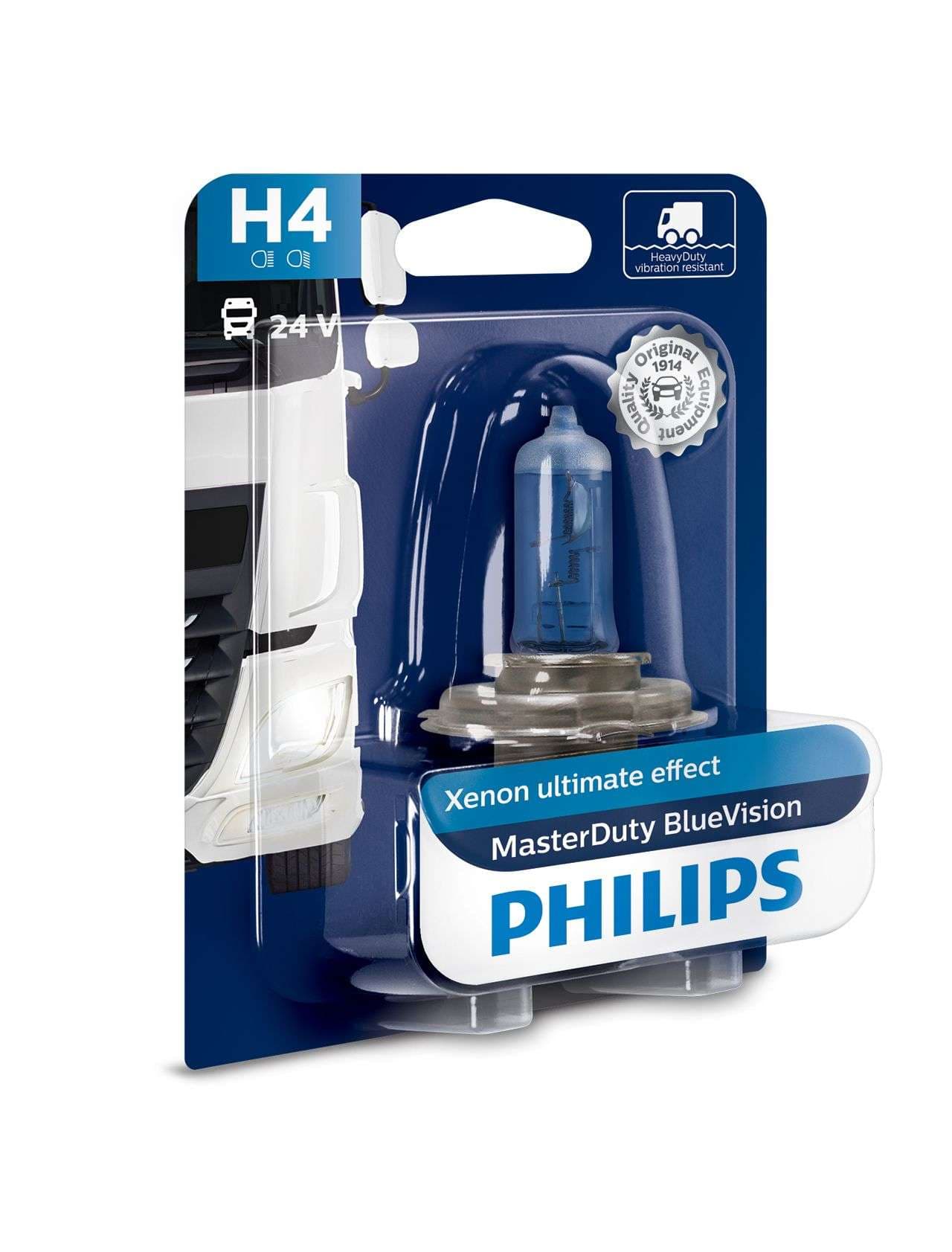 H4 24V 75/70W P43T 24V Halogen MasterDuty BlueVision 1 St. Philips