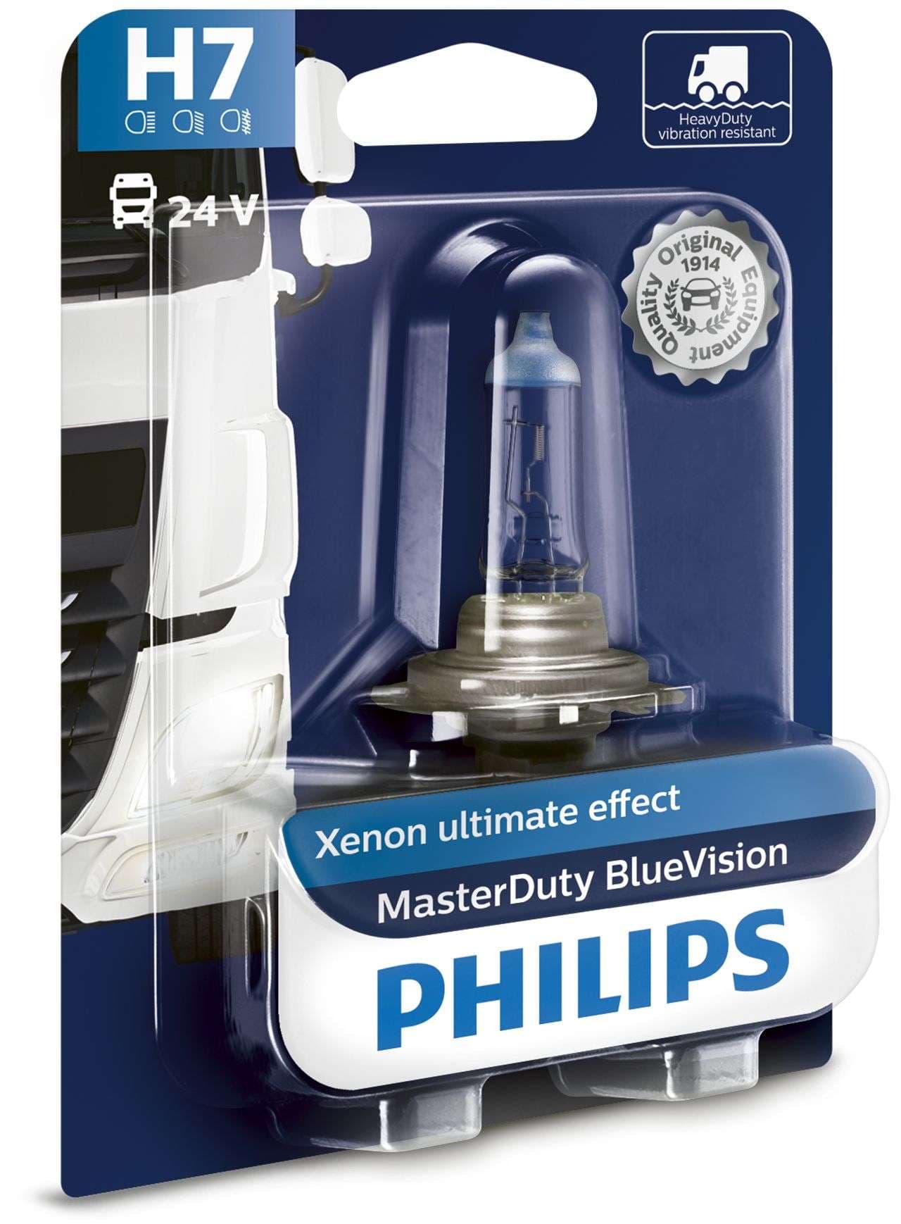 H7 24V 70W PX26d Halogen MasterDuty BlueVision 1 St. Philips