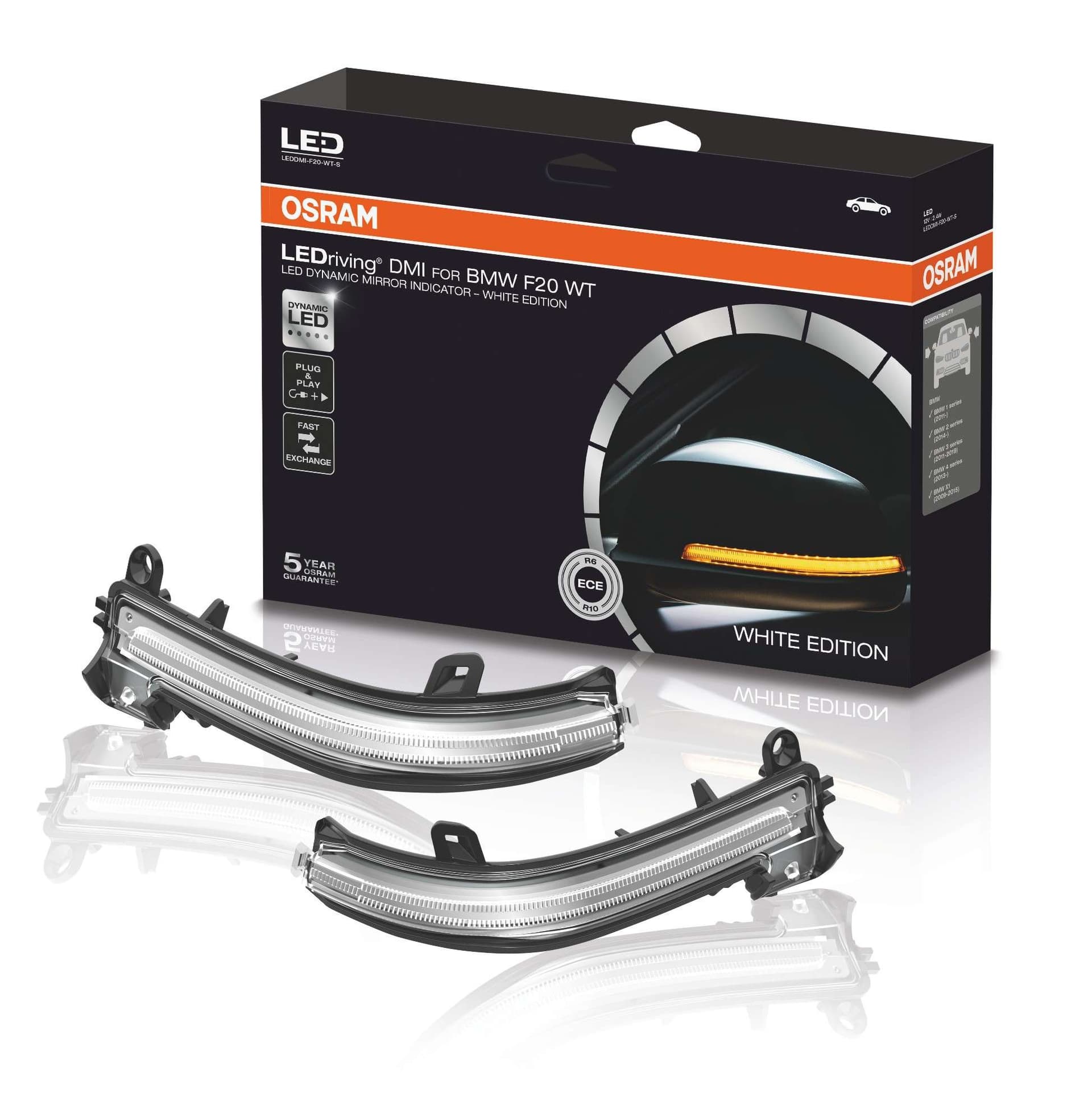 LEDRiving® Dynamische LED Spiegelblinker BMW 1er, 2er, 3er, 4er, X1 - White Edition OSRAM