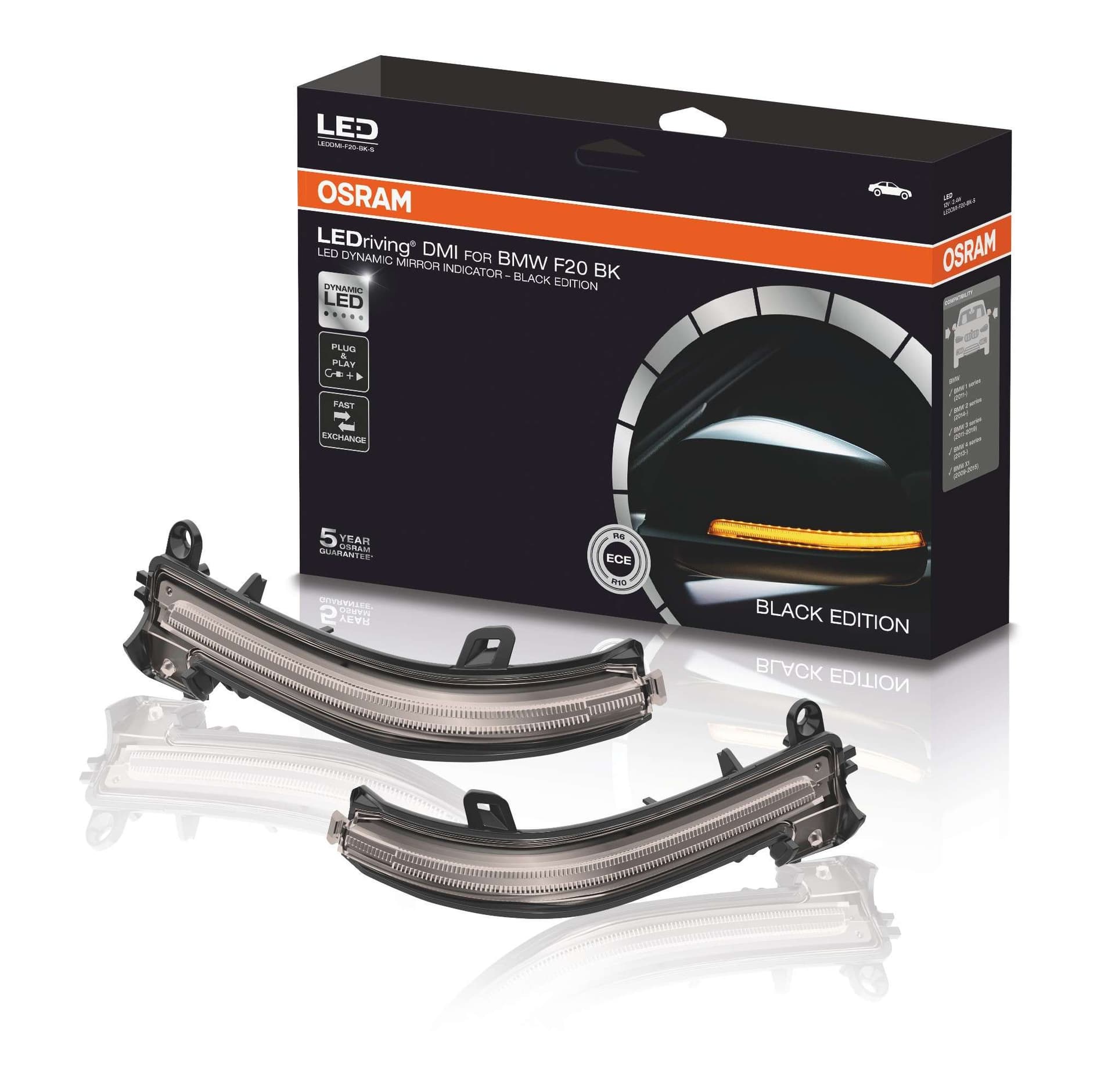 LEDRiving® Dynamische LED Spiegelblinker BMW 1er, 2er, 3er, 4er, X1 - Black Edition OSRAM