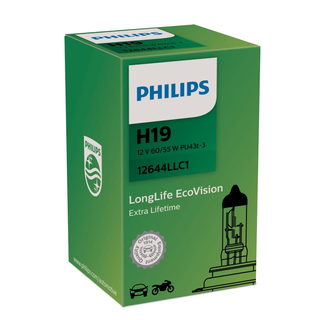 H19 12V 60/55W PU43t-1 LongLife 1 St. Philips