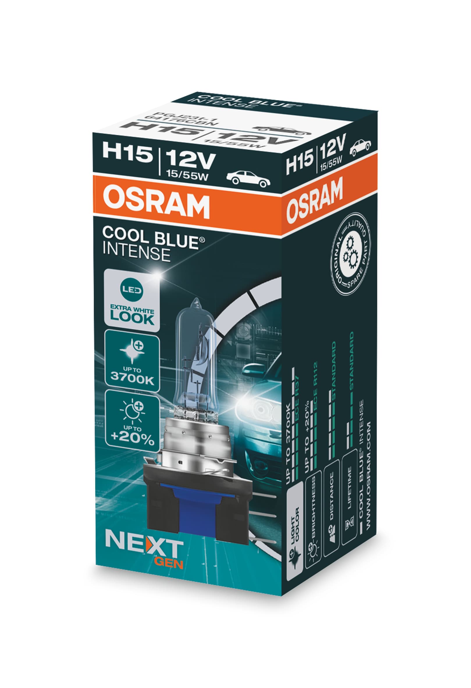 H15 12V 15/55W PGJ23t-1 Cool Blue INTENSE NextGen. 3700K +100% 1 St. OSRAM