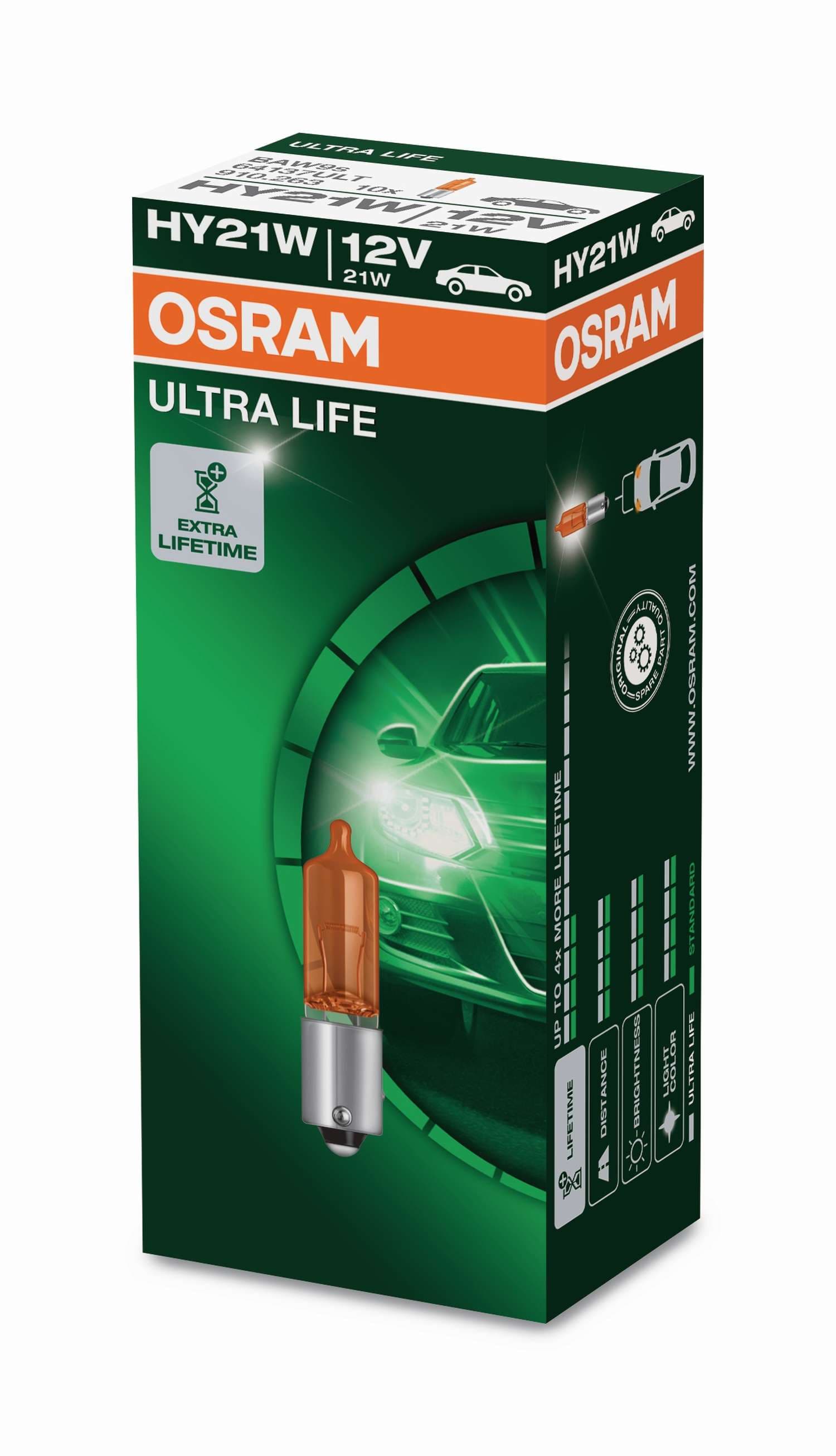 HY21W 12V 21W BAW9s ULTRA LIFE 1 St. Faltschachtel OSRAM