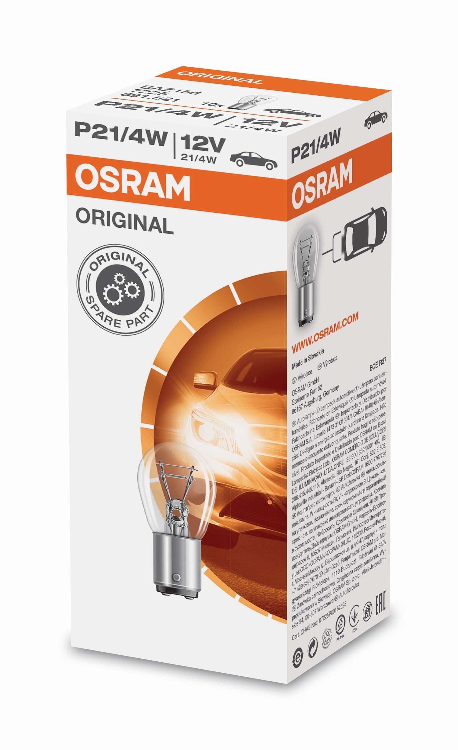 P21/4W 12V 21/4W BAZ15d 1 St. OSRAM