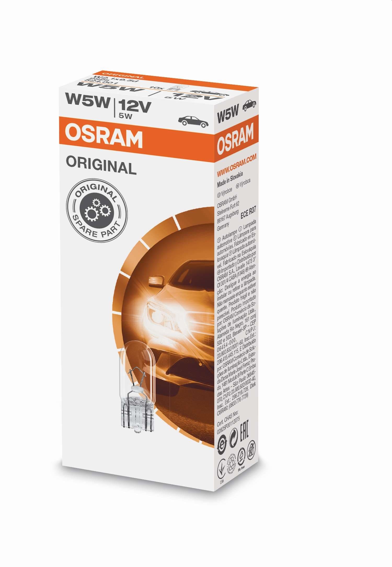 W5W 12V 5W W2,1x9,5d 1 St. OSRAM