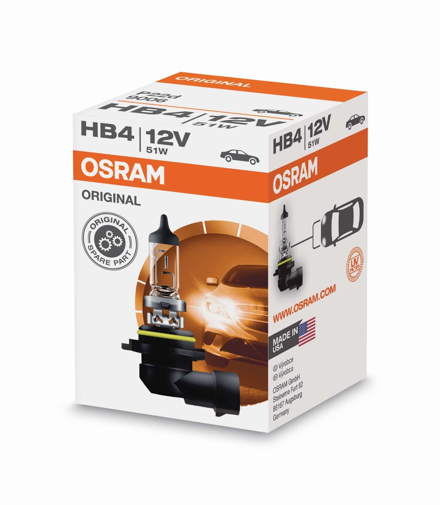 HB4 12V 51W P22d 1 St. Original Spare Part 9006 OSRAM